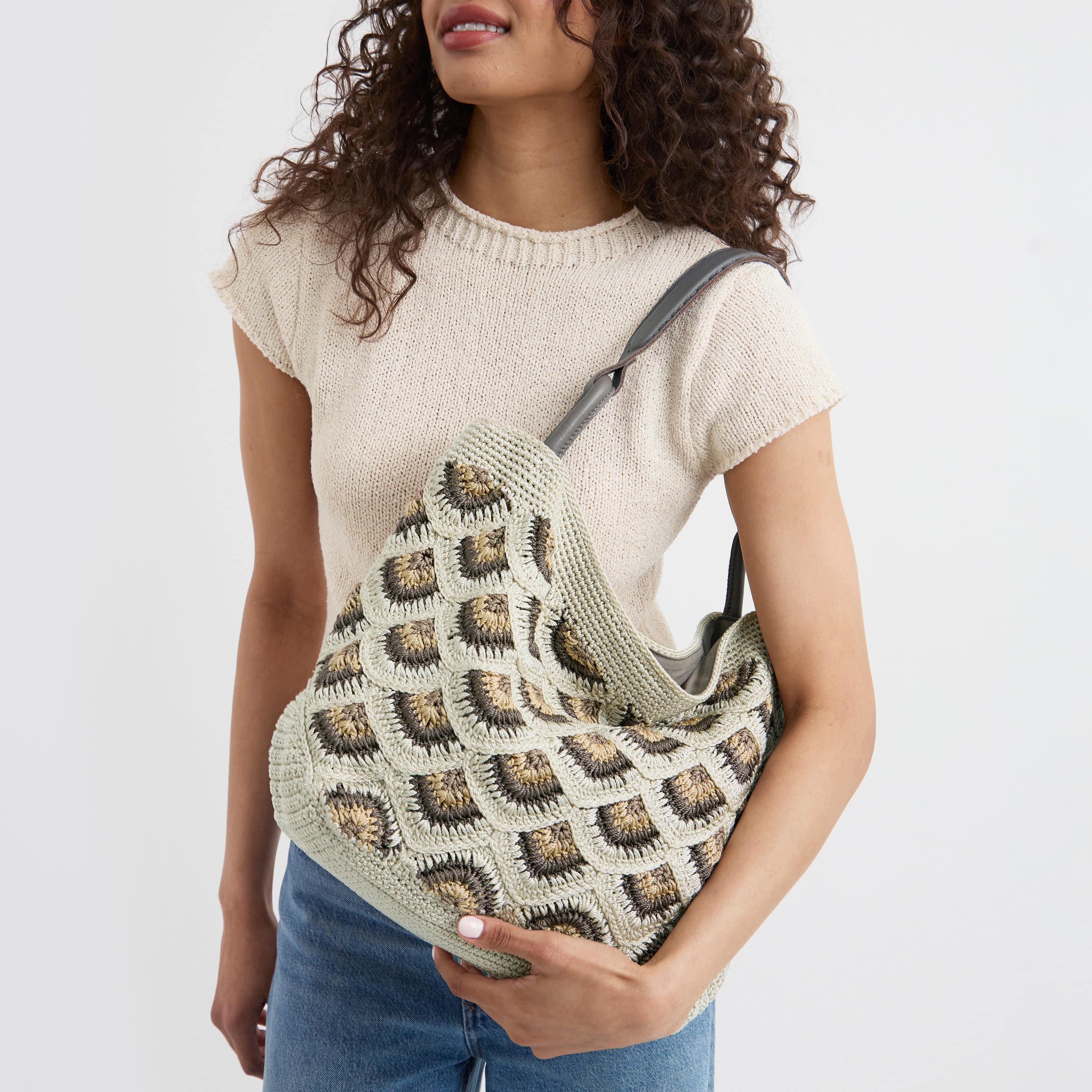 Los Feliz Large Tote - Hand Crochet - Natural Mermaid - Image 5