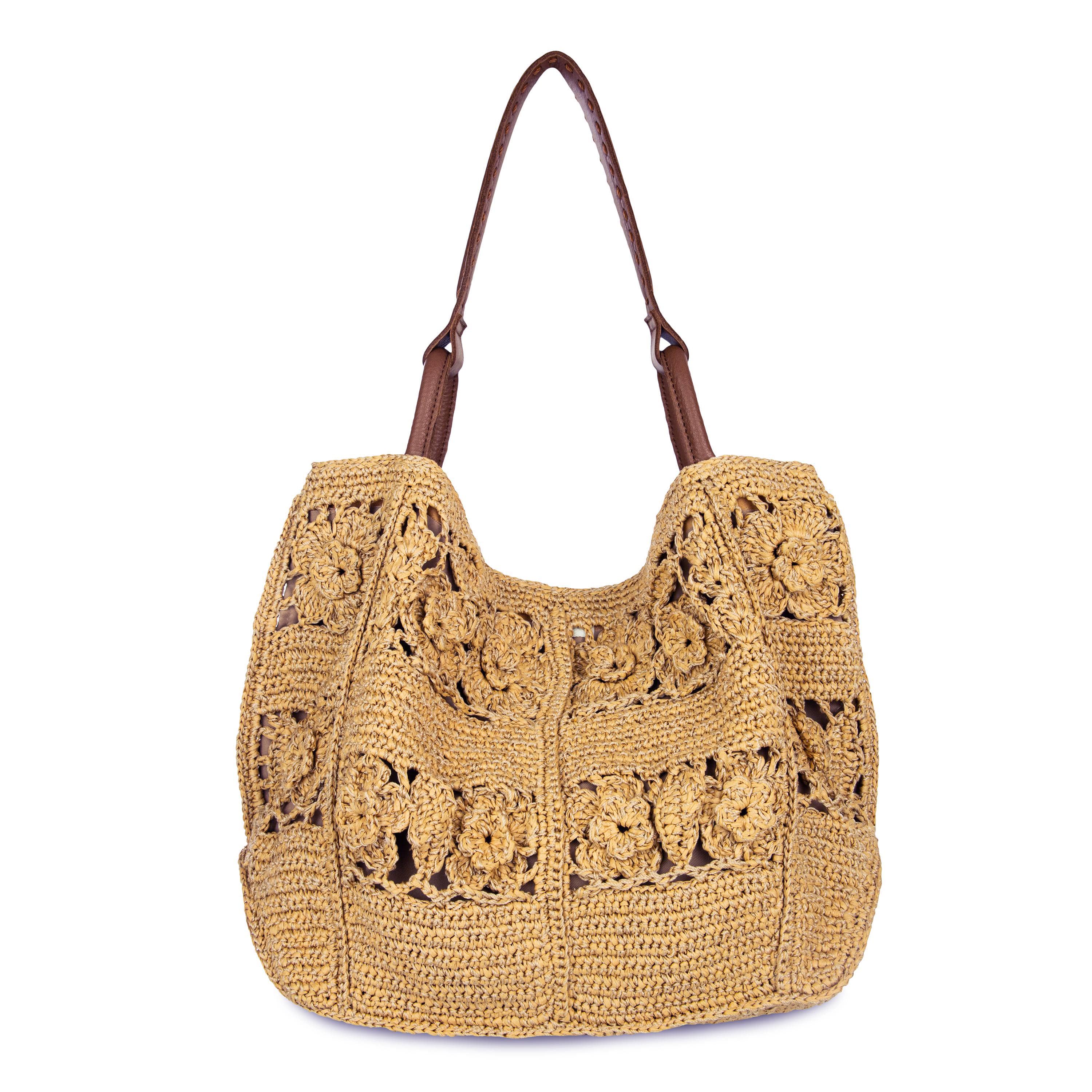 Los Feliz Large Tote - Hand Crochet - Natural Tonal Flower - Image 4