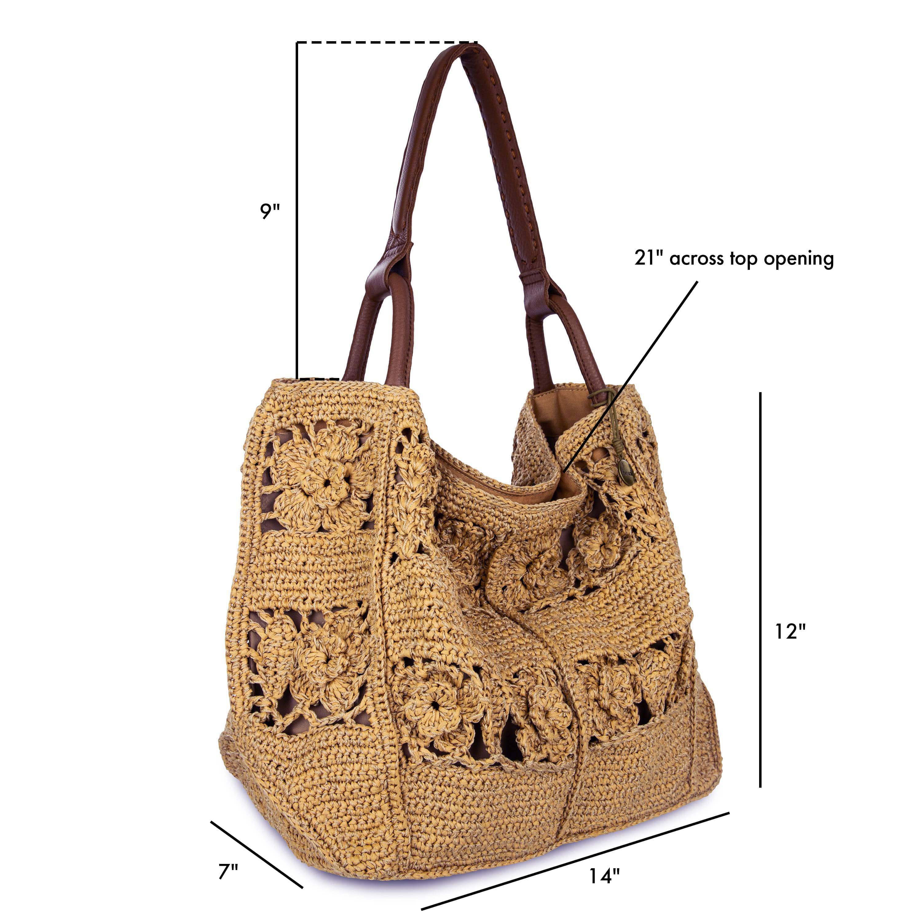 Los Feliz Large Tote - Hand Crochet - Natural Tonal Flower - Image 6