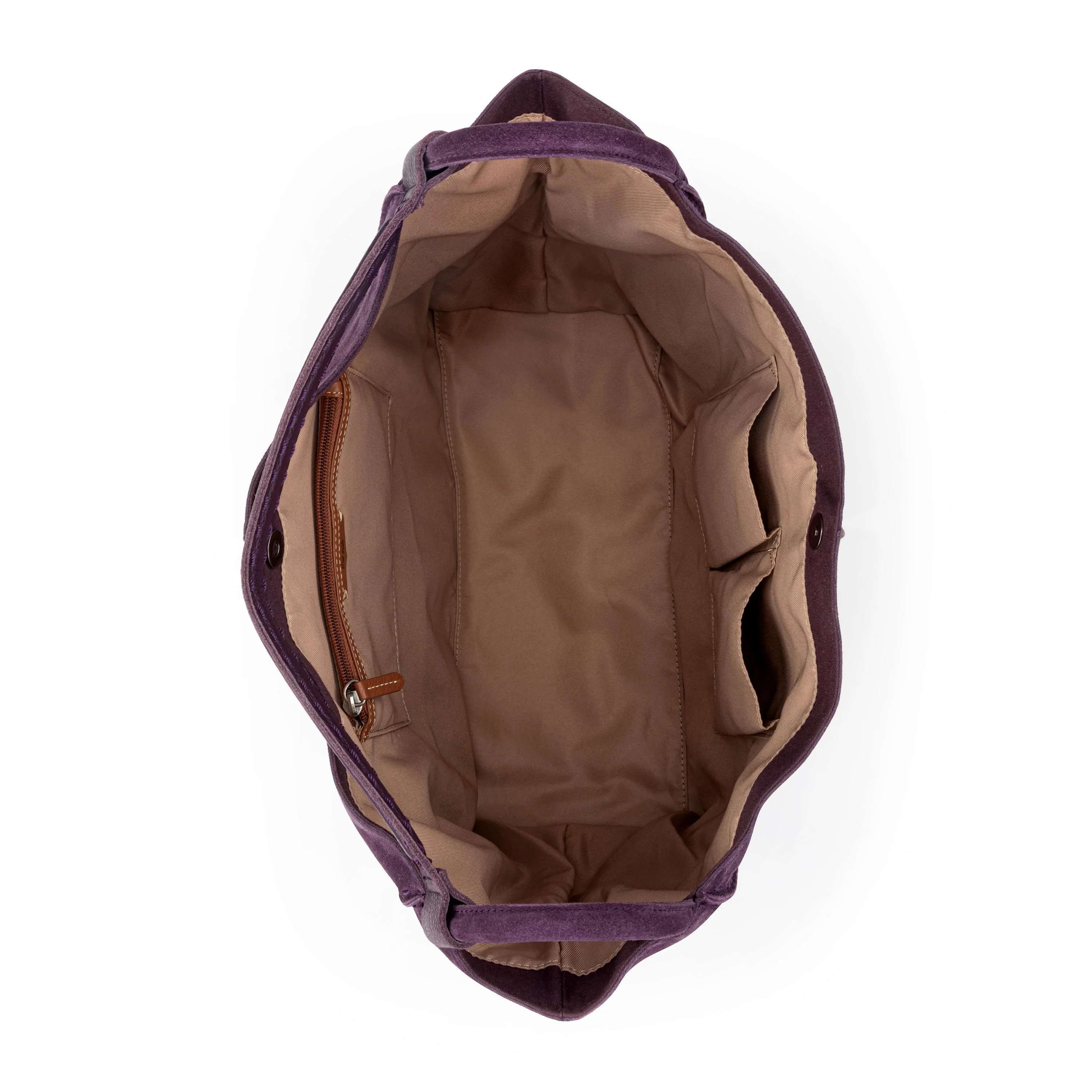 Los Feliz Large Tote - Leather - Aubergine Suede - Image 4