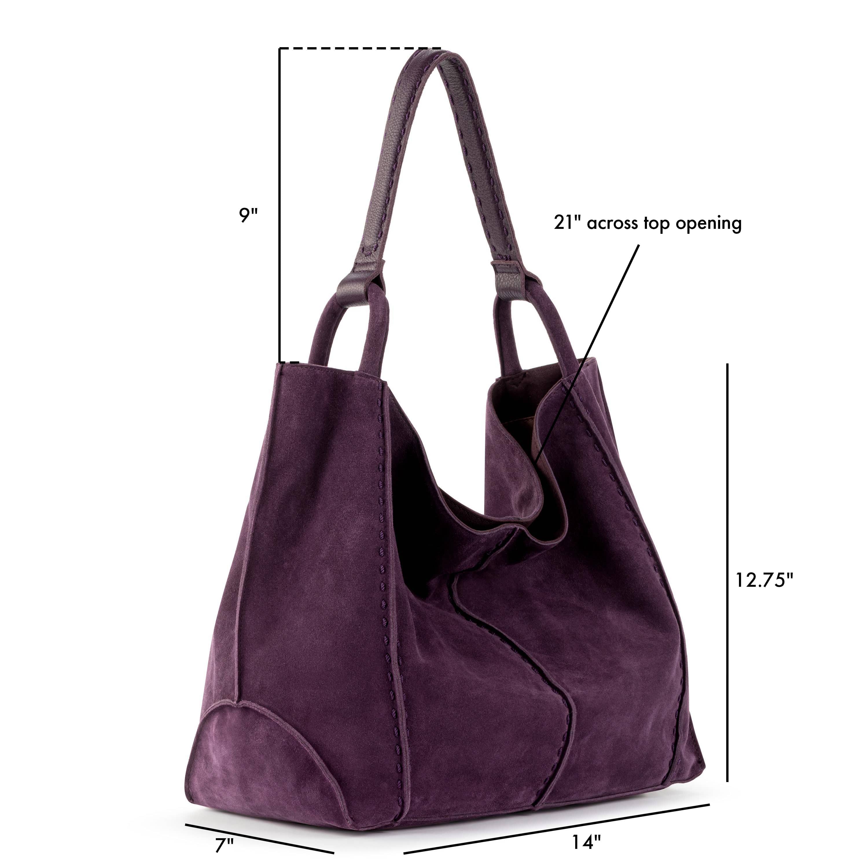 Los Feliz Large Tote - Leather - Aubergine Suede - Image 6