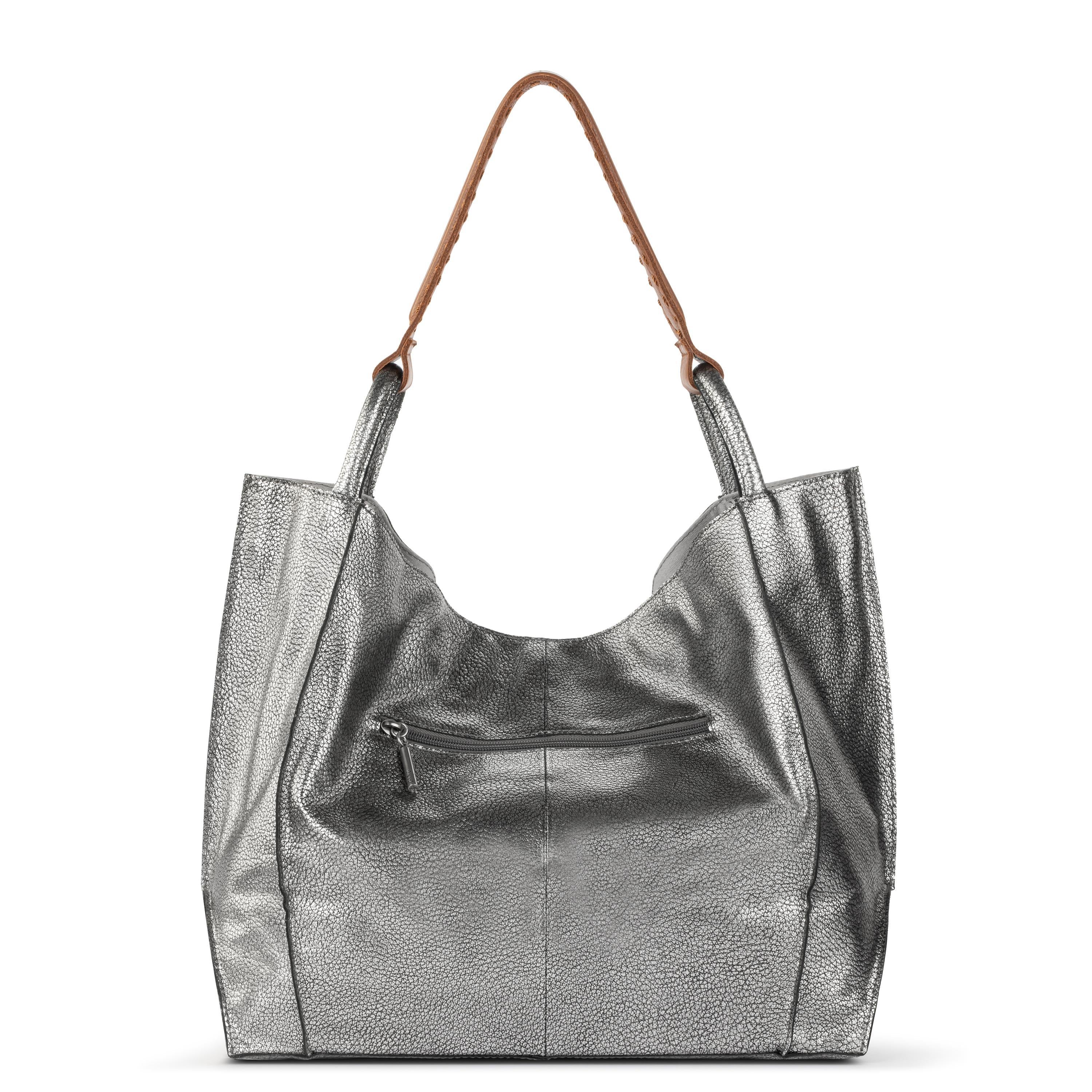Los Feliz Large Tote - Leather - Dark Silver - Image 5