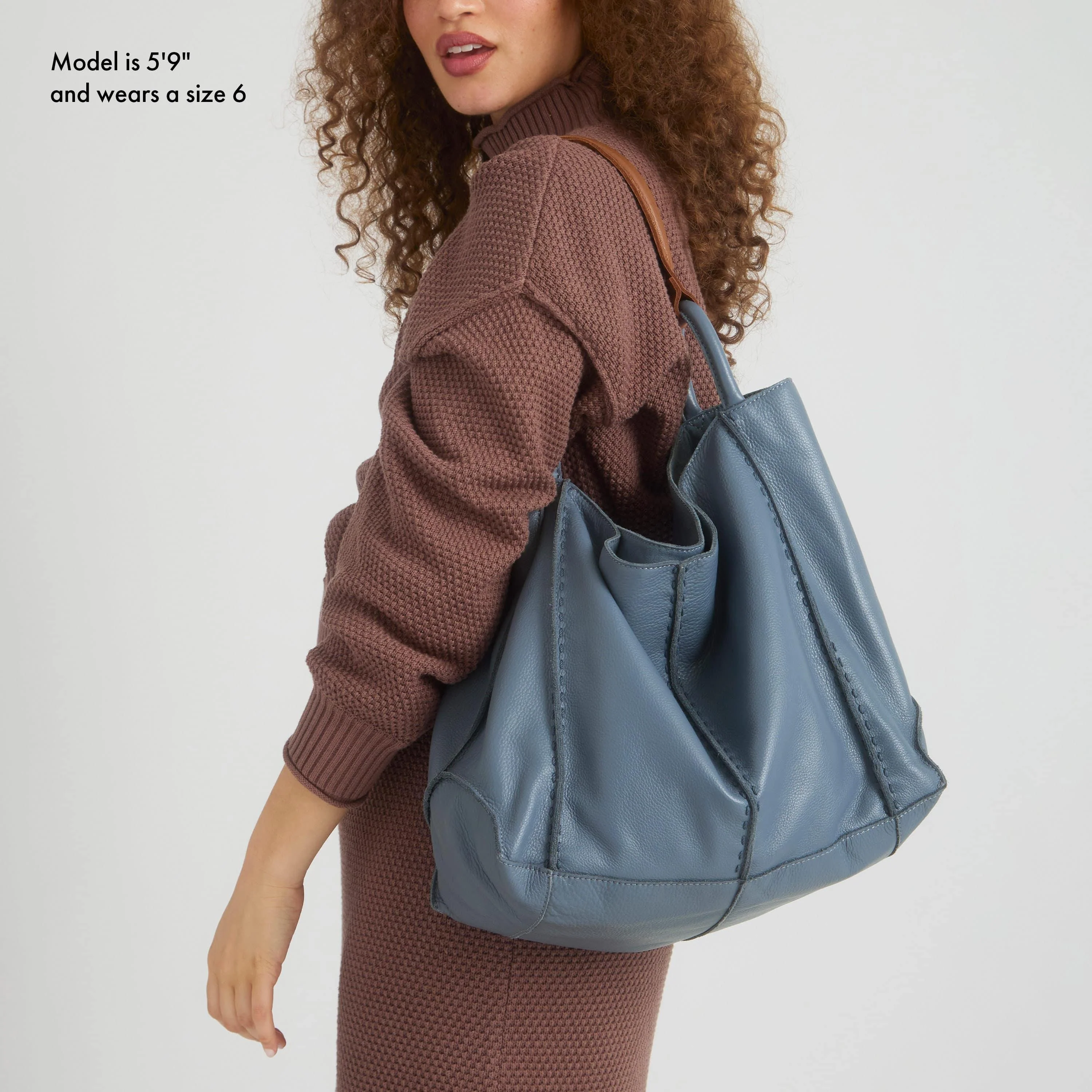 Los Feliz Large Tote - Leather - Maritime - Image 5