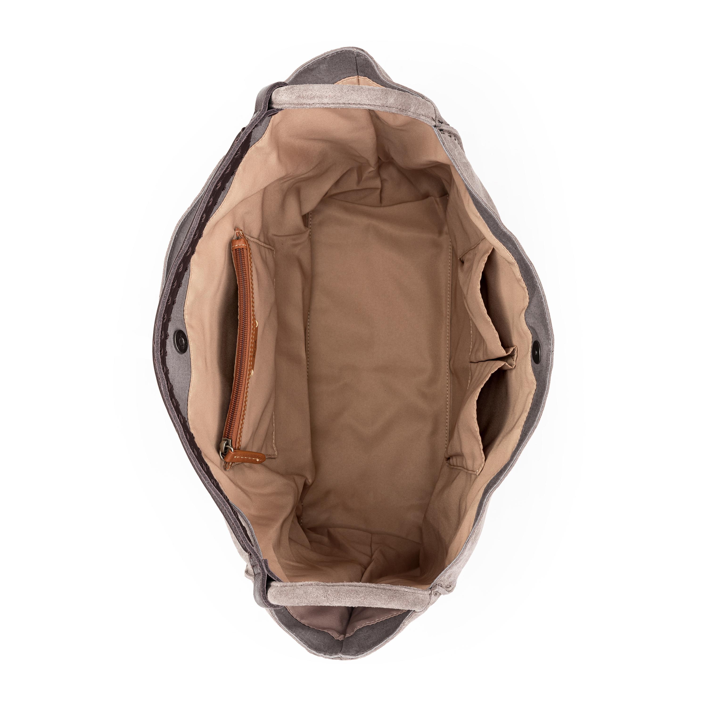 Los Feliz Large Tote - Leather - Mushroom Suede - Image 3
