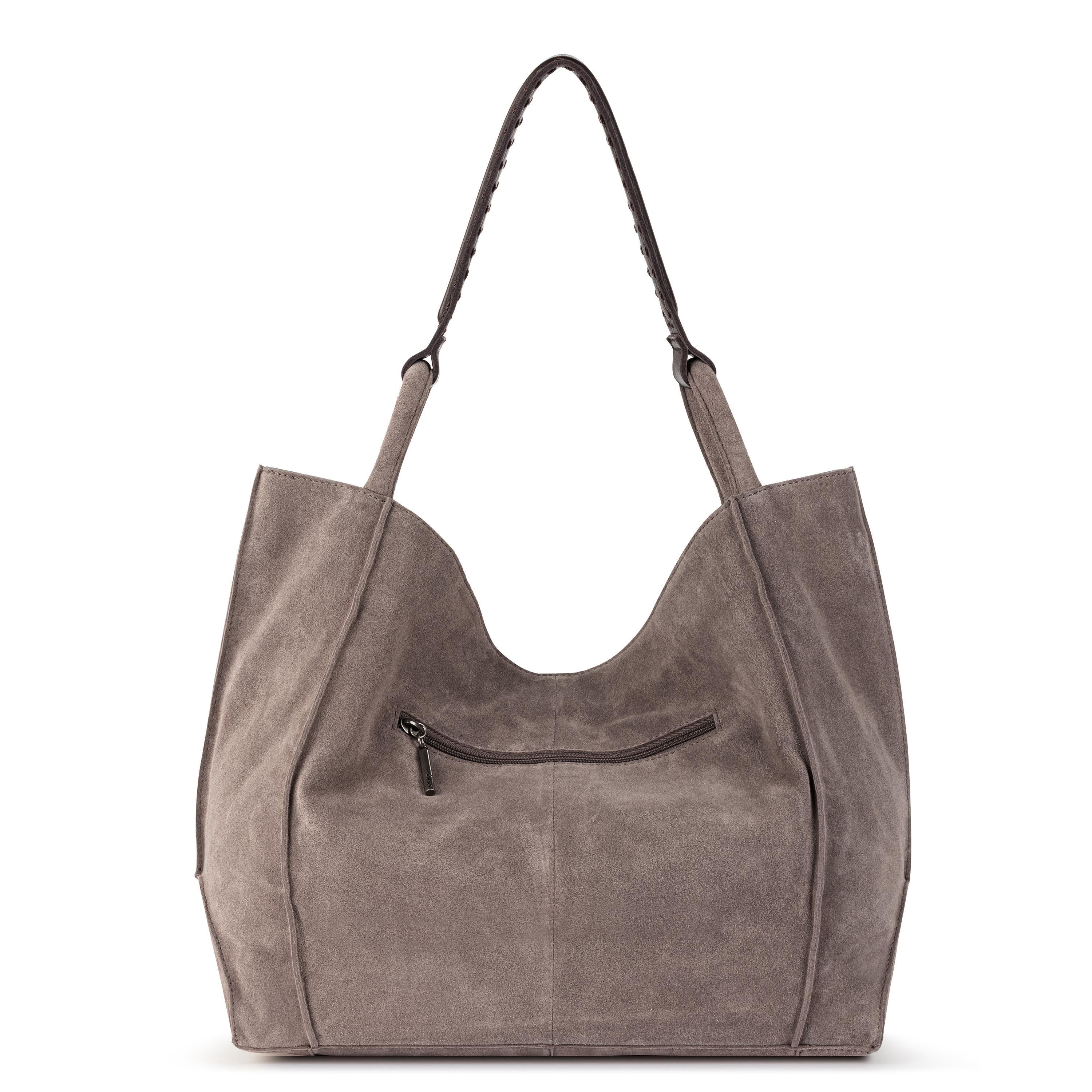 Los Feliz Large Tote - Leather - Mushroom Suede - Image 4