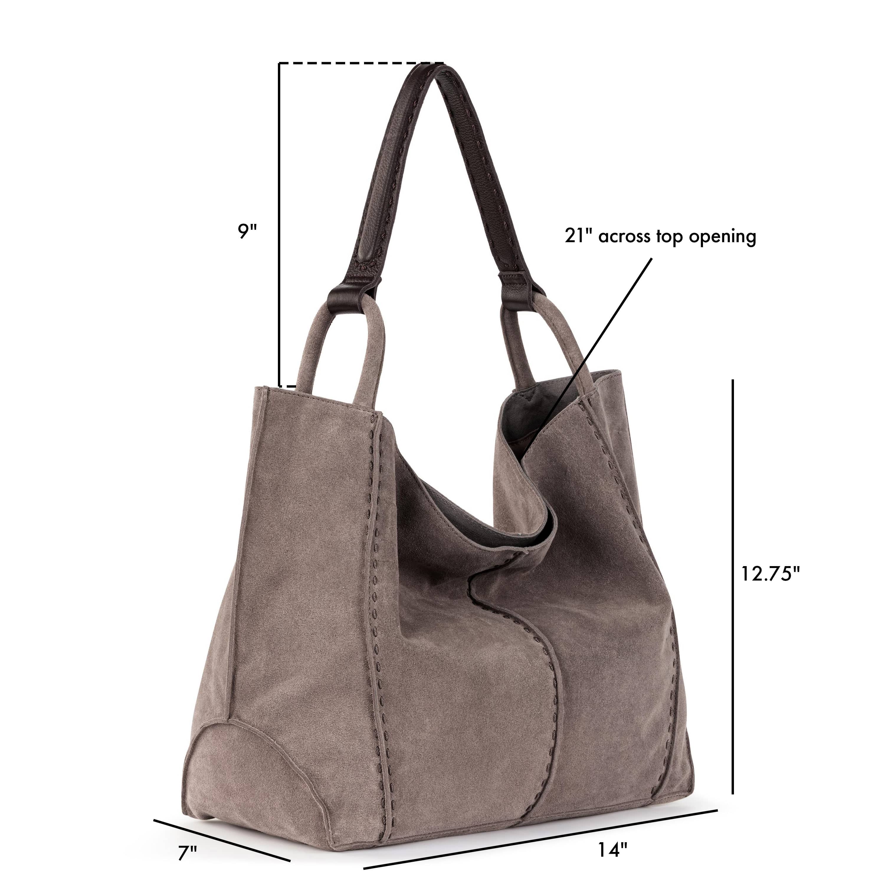 Los Feliz Large Tote - Leather - Mushroom Suede - Image 7