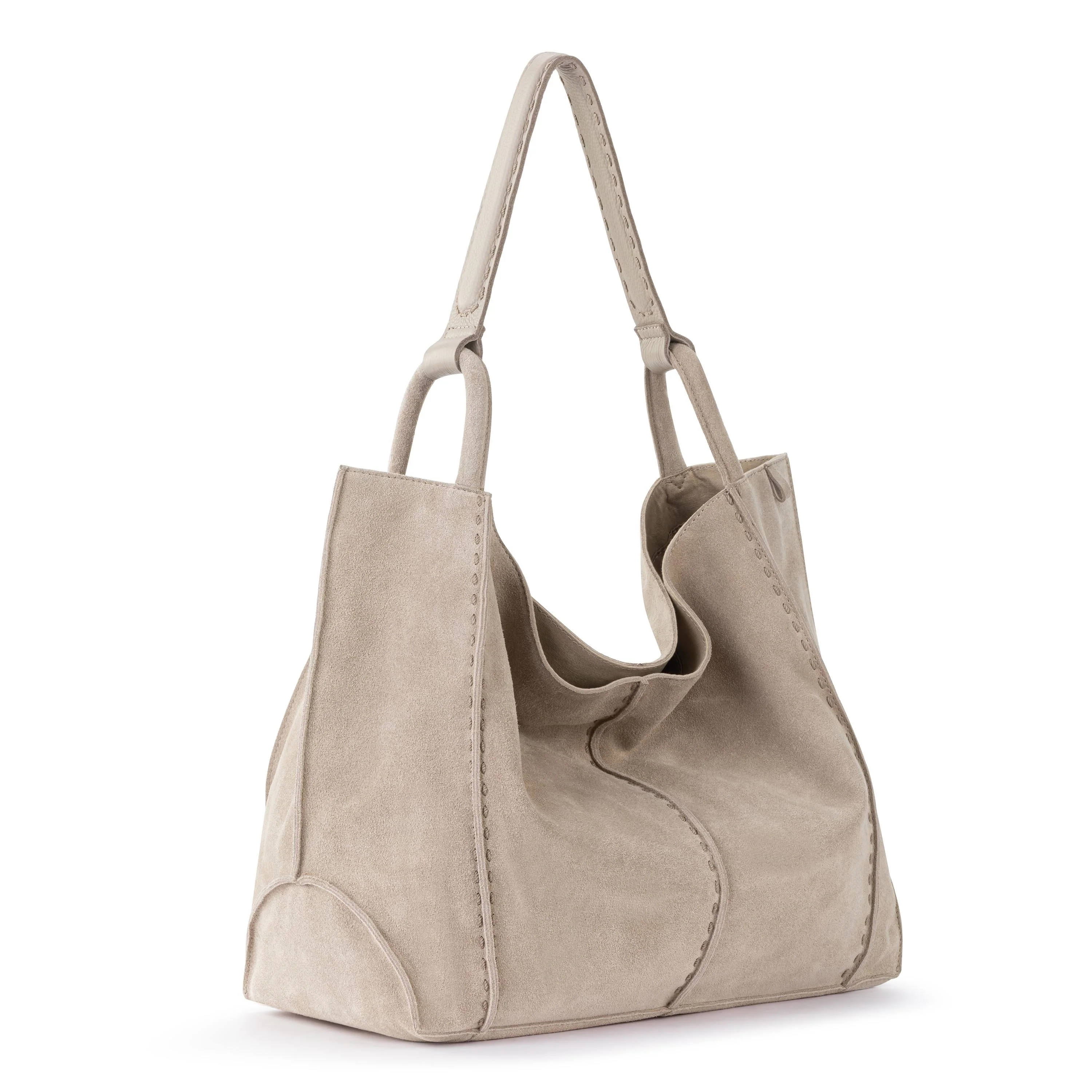 Los Feliz Large Tote - Leather - Sand Suede - Image 3
