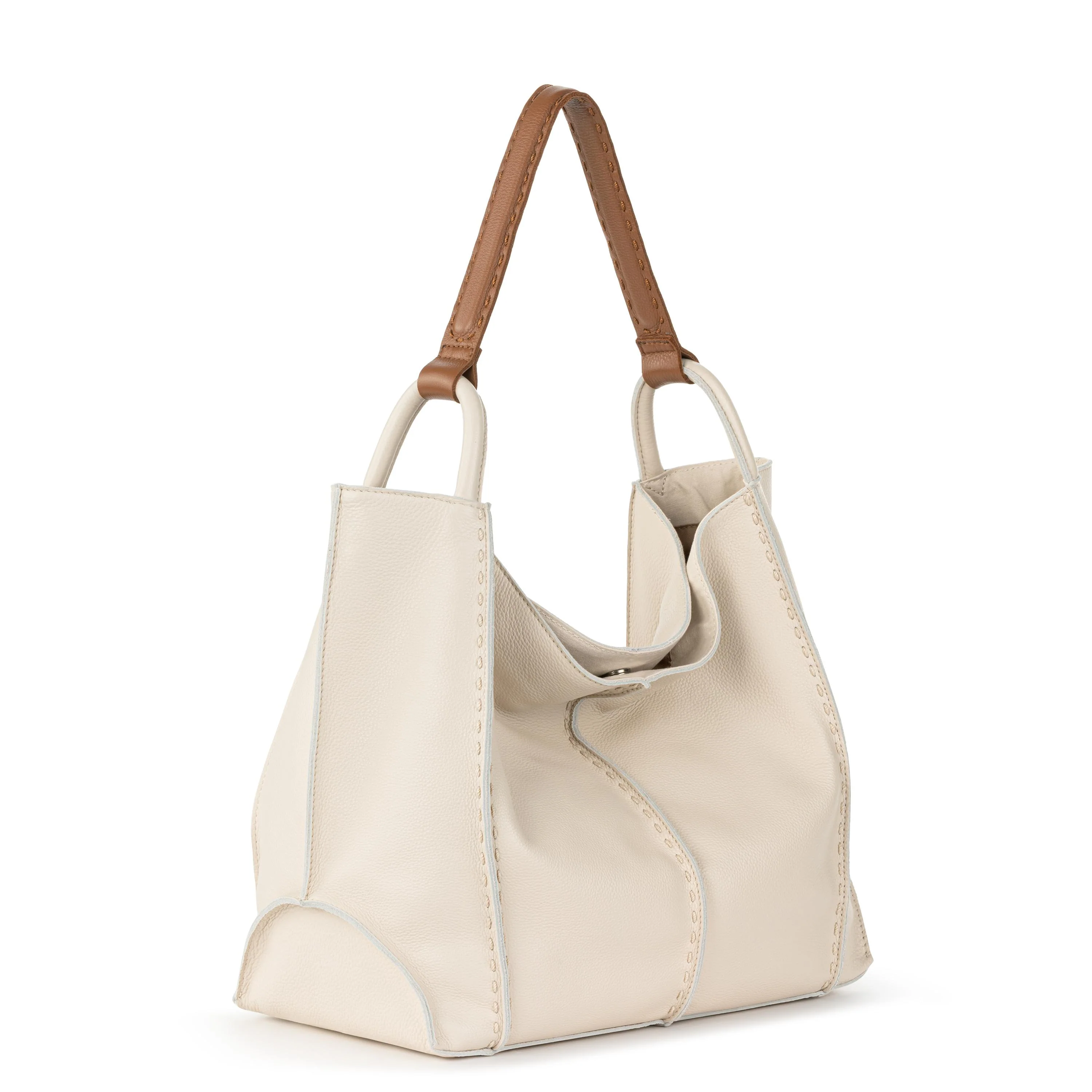Los Feliz Large Tote - Leather - Stone - Image 3