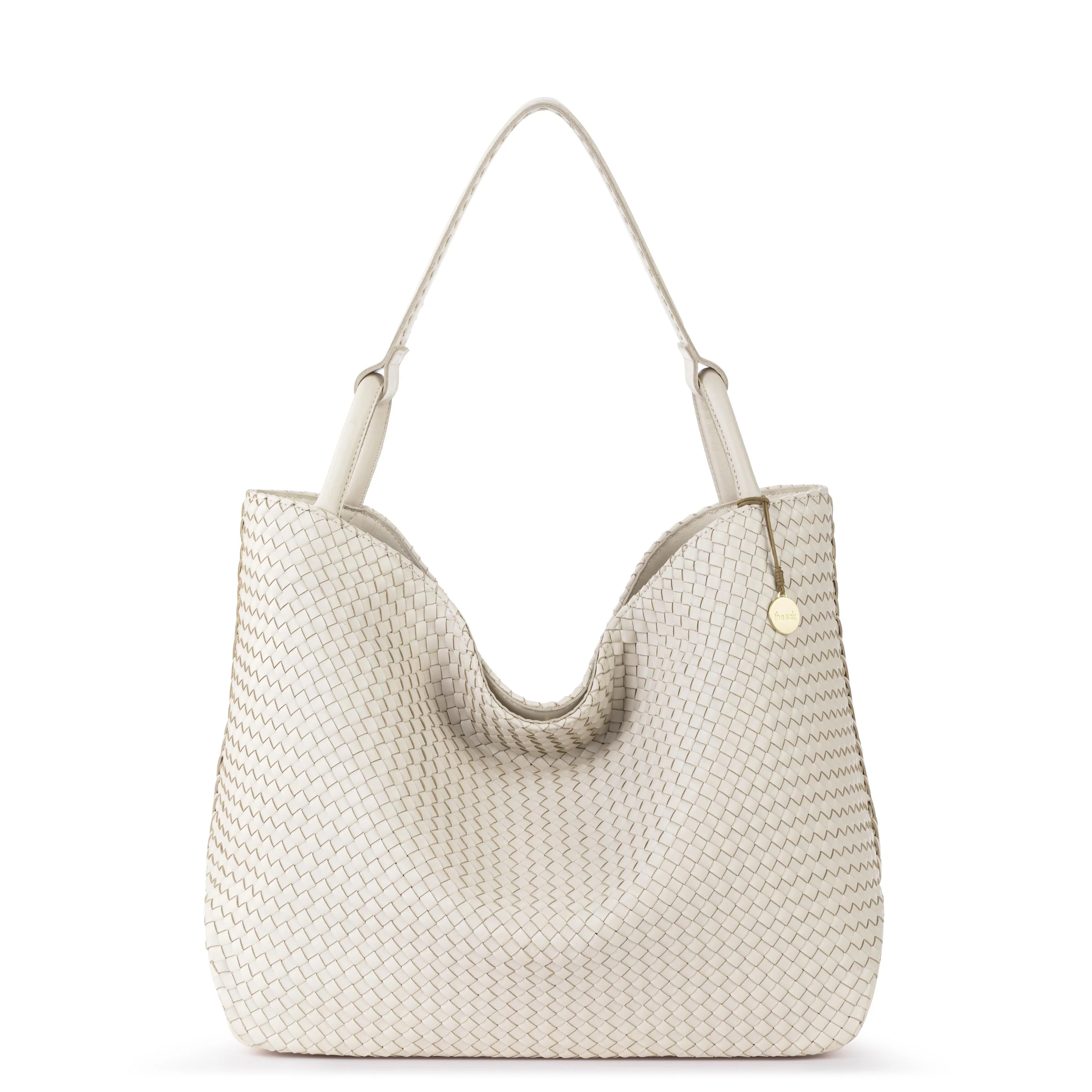 Los Feliz Large Tote - Leather - Stone Woven