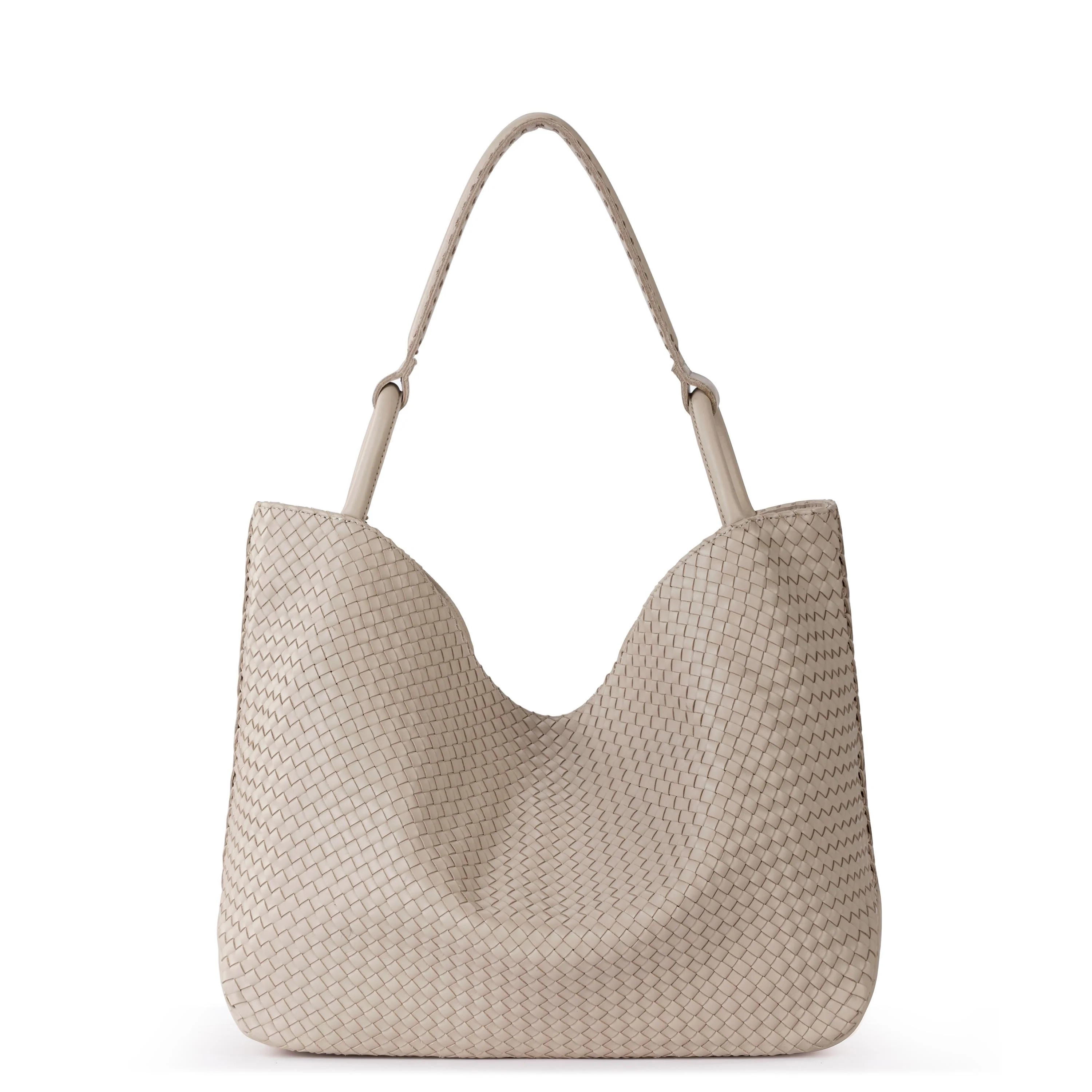 Los Feliz Large Tote - Leather - Woven Sand - Image 4