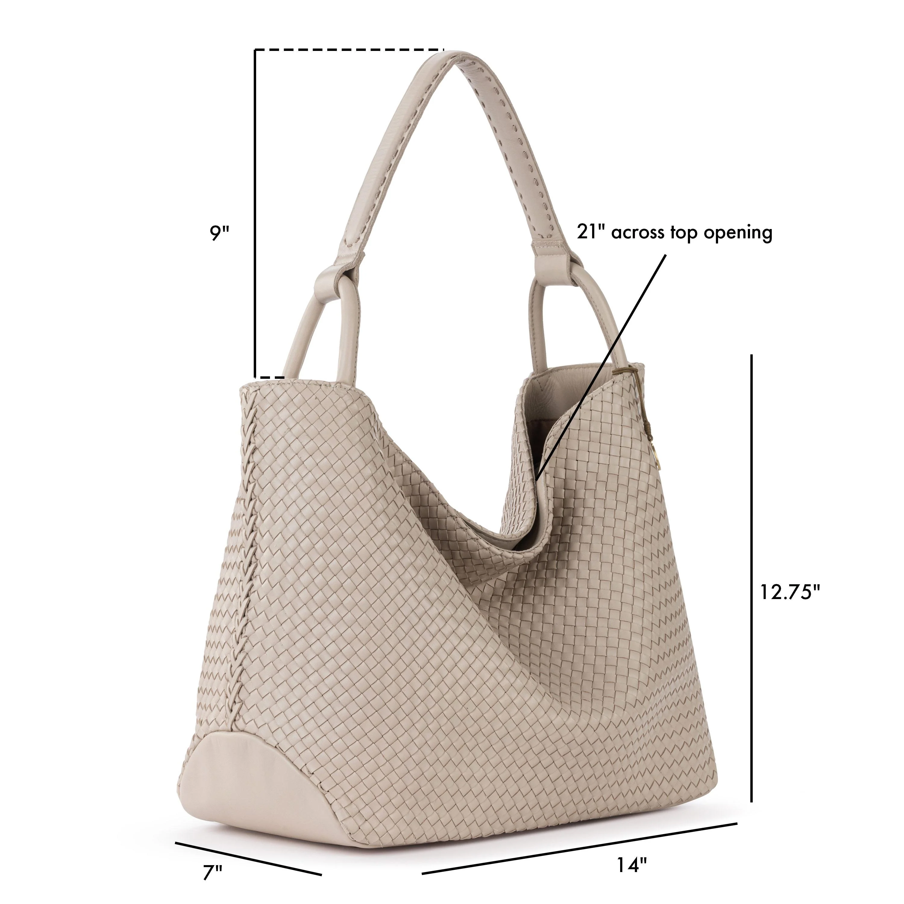Los Feliz Large Tote - Leather - Woven Sand - Image 5
