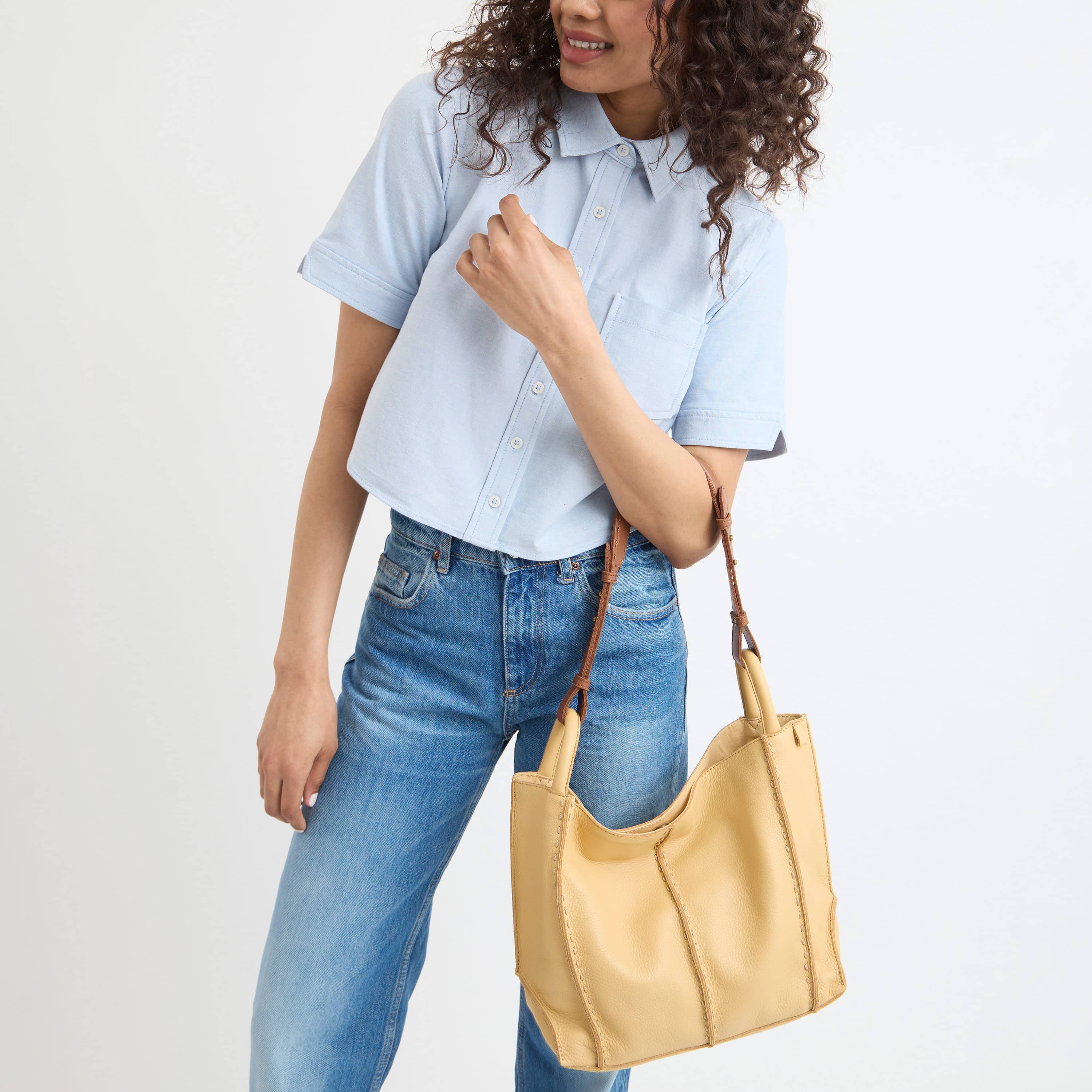Los Feliz Medium Tote - Leather - Buttercup - Image 5