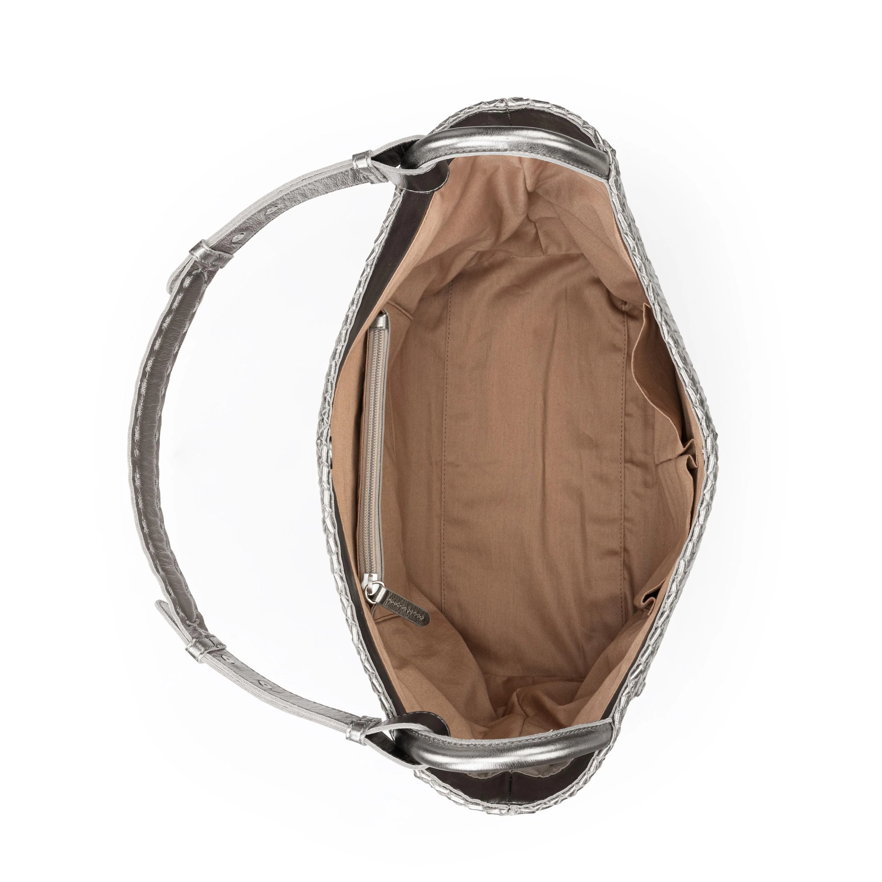 Los Feliz Medium Tote - Leather - Pyrite Woven - Image 3