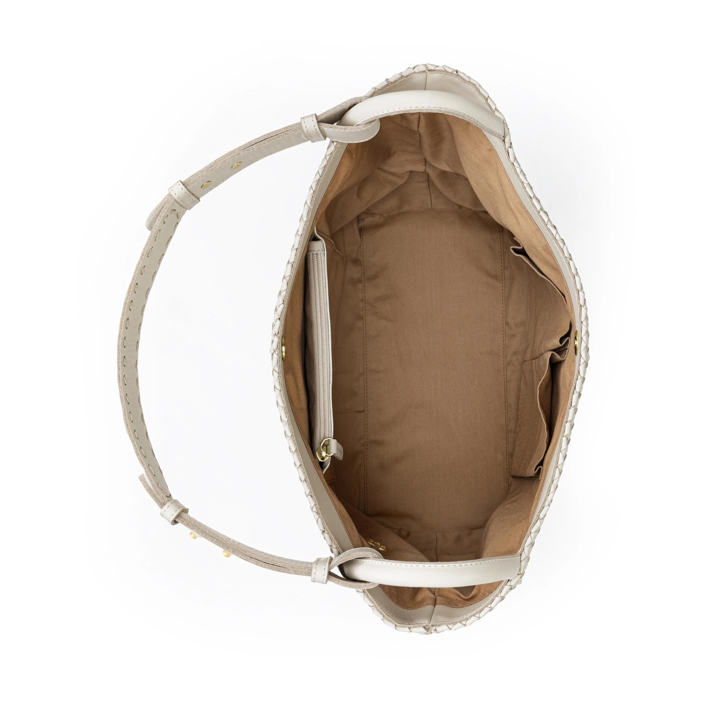 Los Feliz Medium Tote - Leather - Stone Woven - Image 3