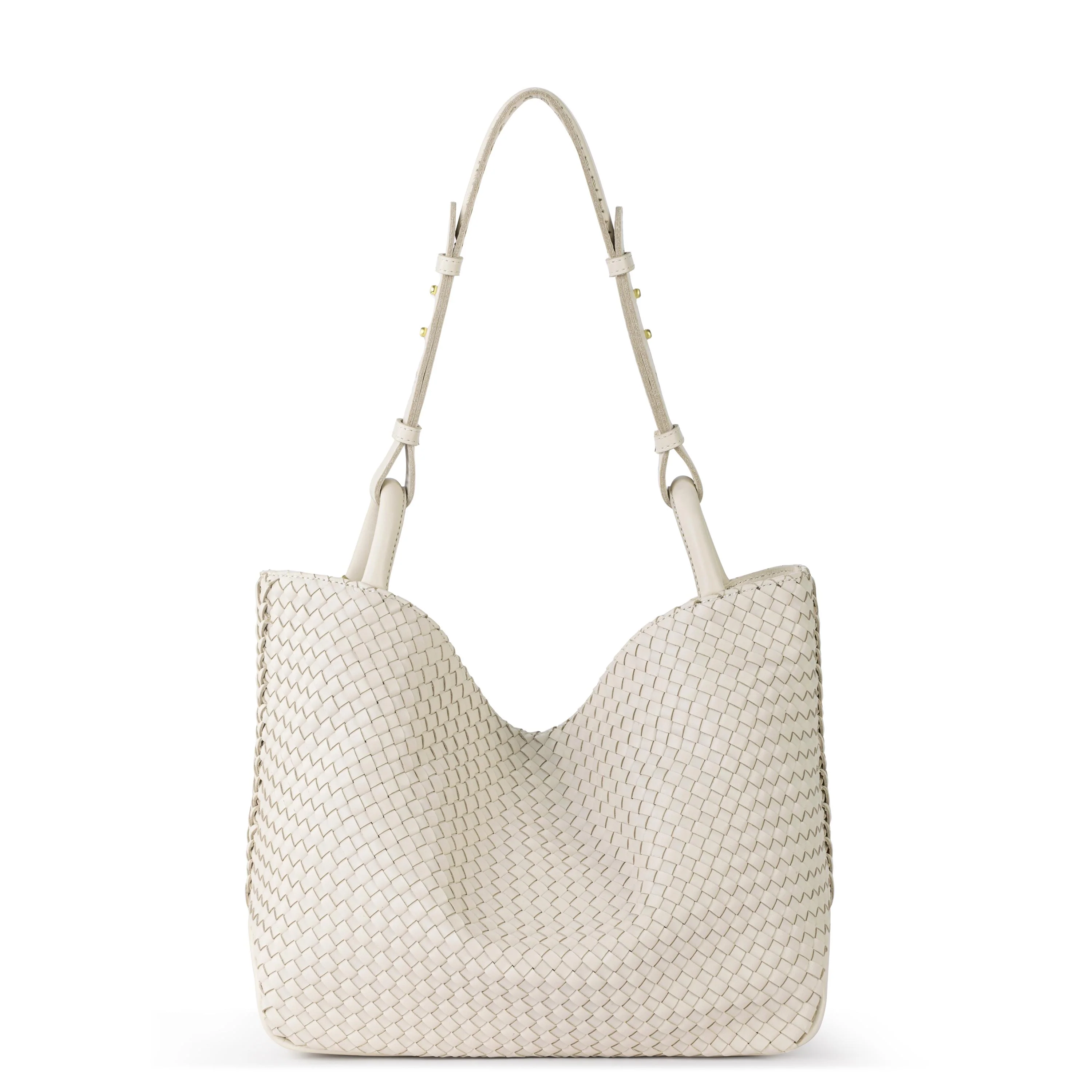 Los Feliz Medium Tote - Leather - Stone Woven - Image 4