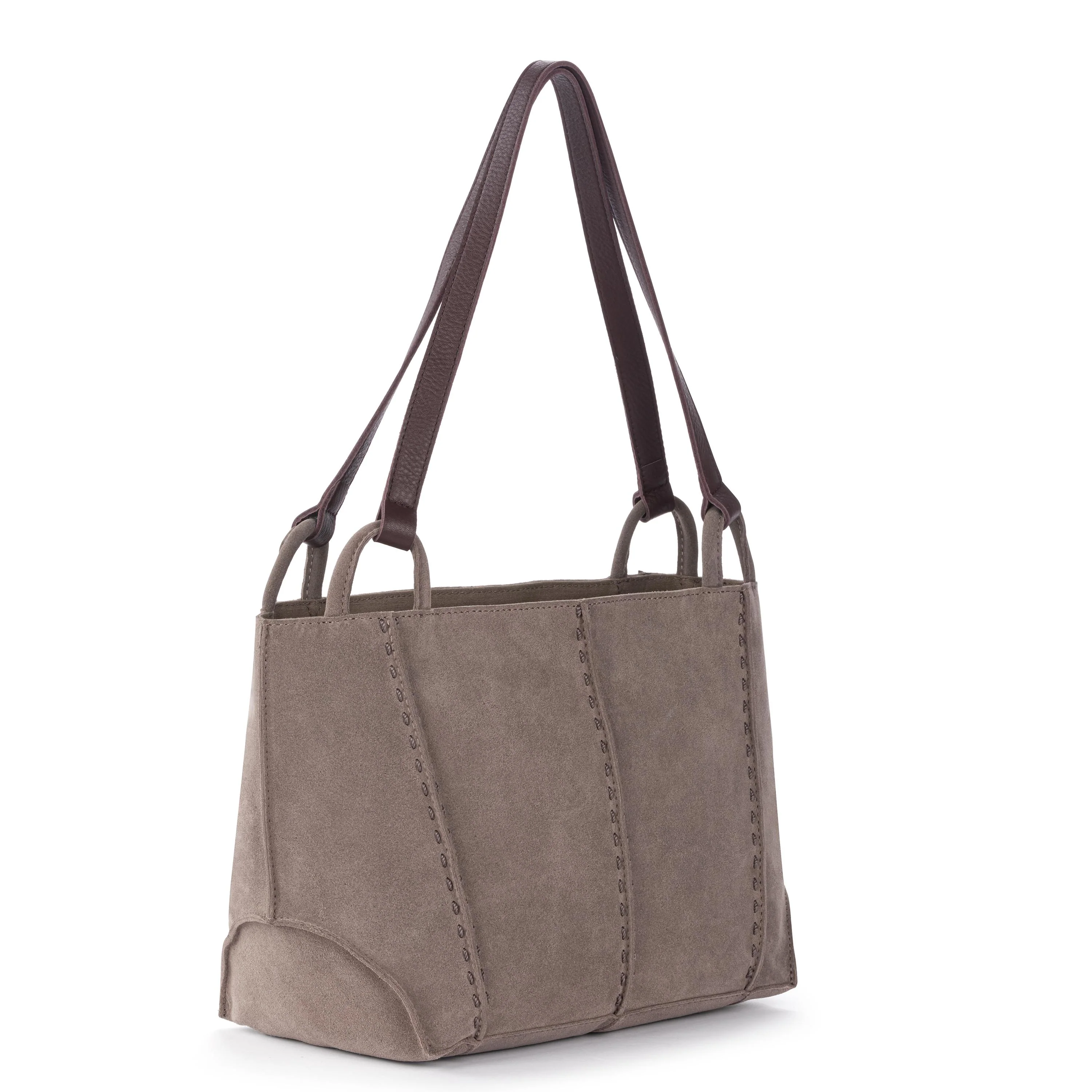 Los Feliz Satchel - Leather - Mushroom Suede - Image 3