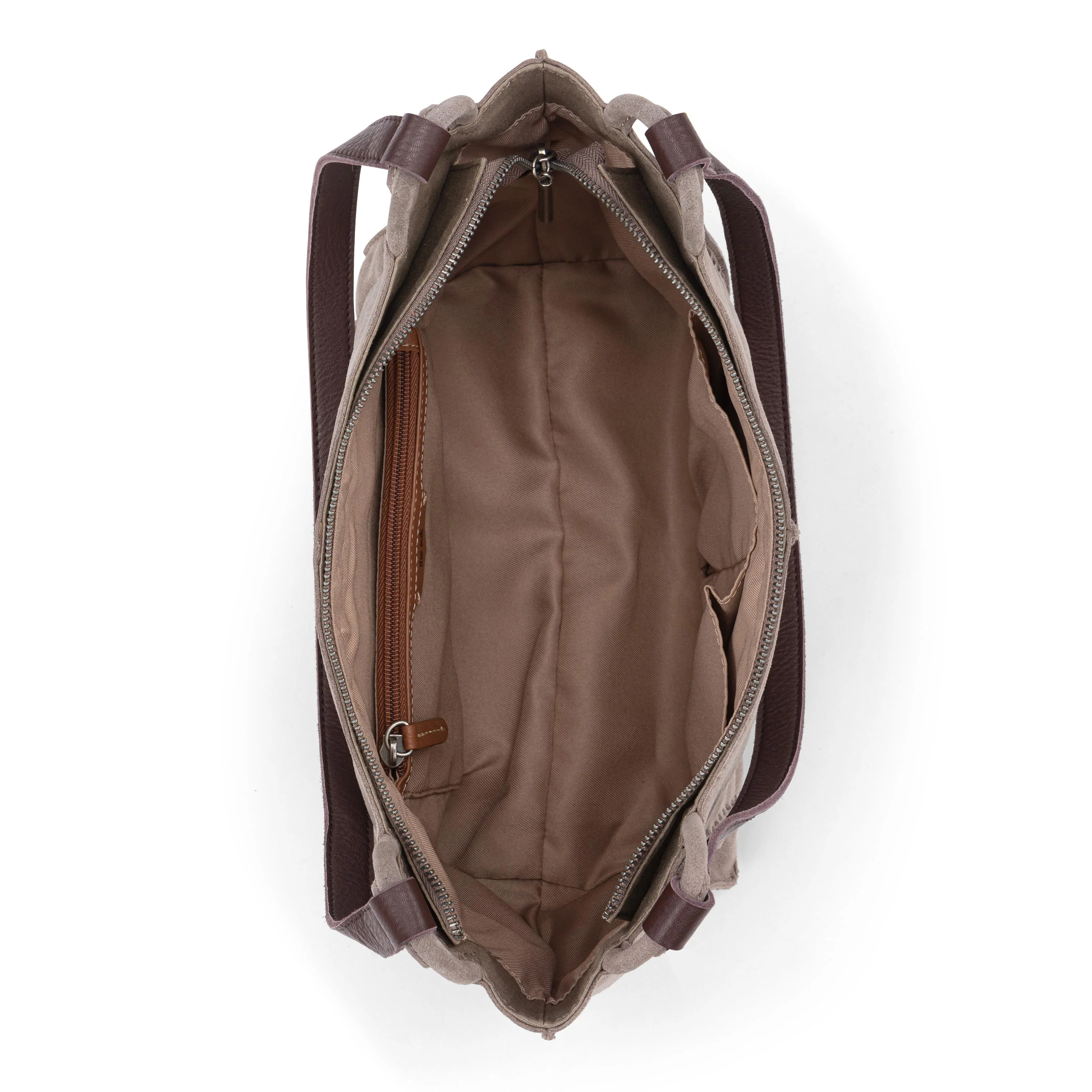 Los Feliz Satchel - Leather - Mushroom Suede - Image 4