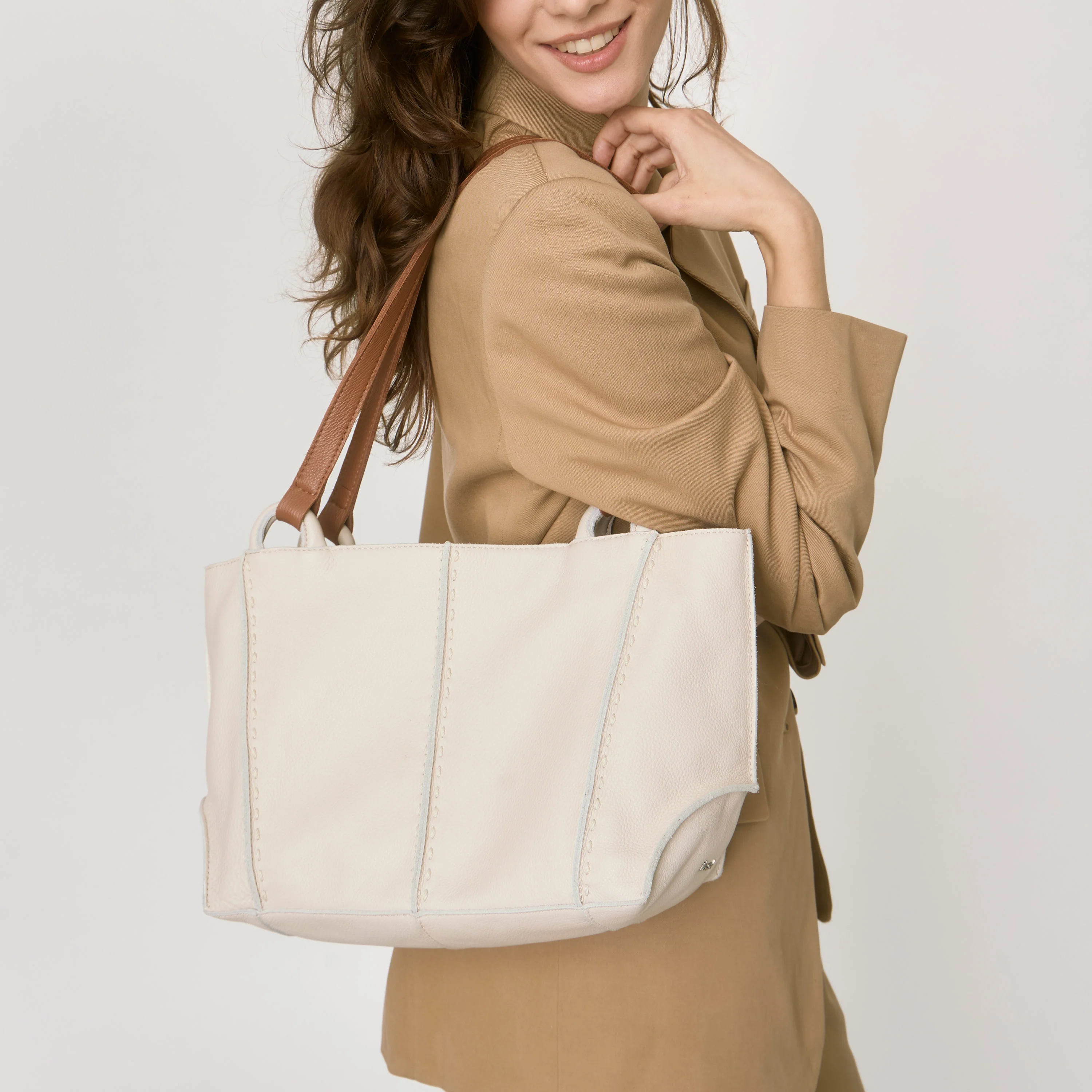 Los Feliz Satchel - Leather - Stone - Image 2