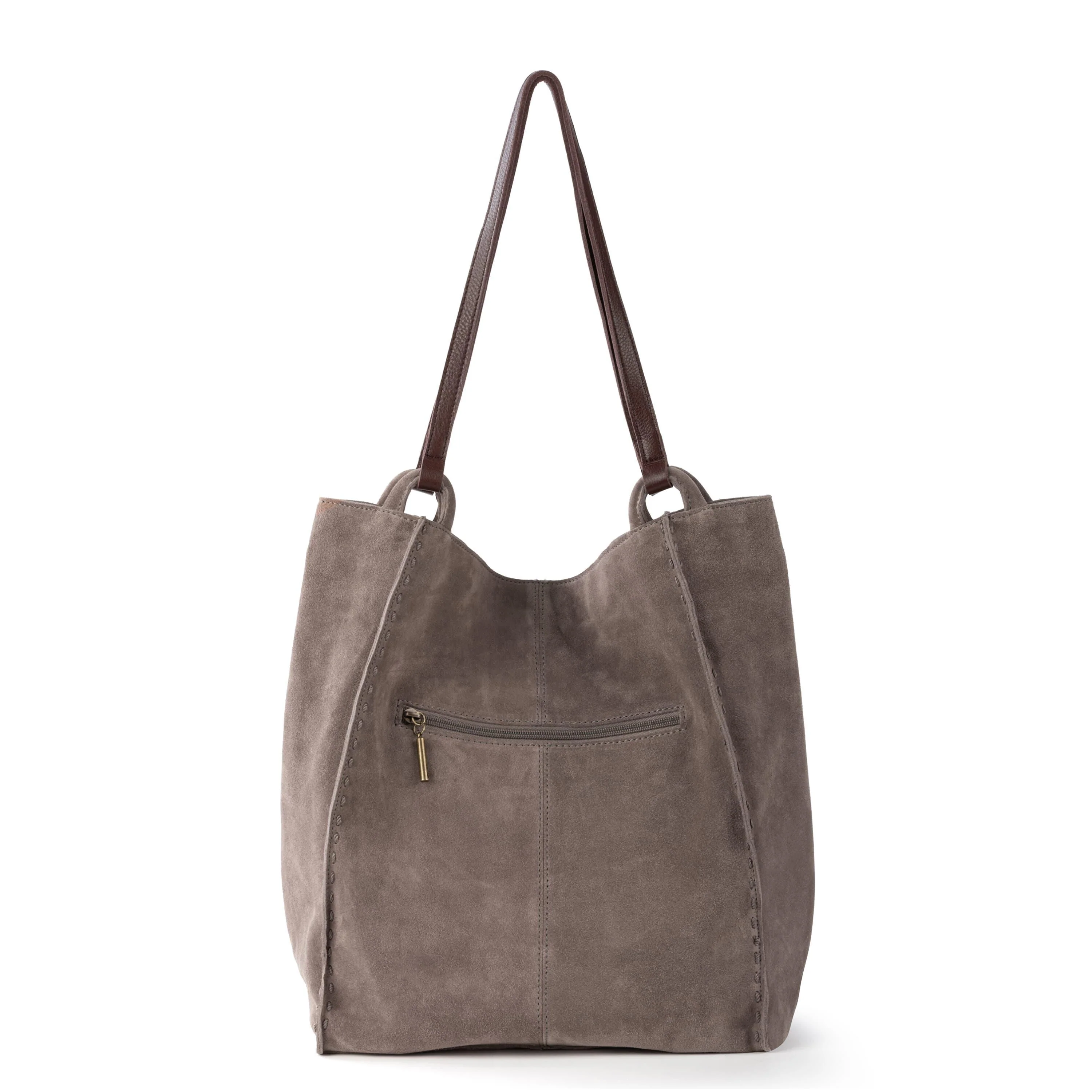 Los Feliz Tall Tote - Leather - Mushroom Suede - Image 5