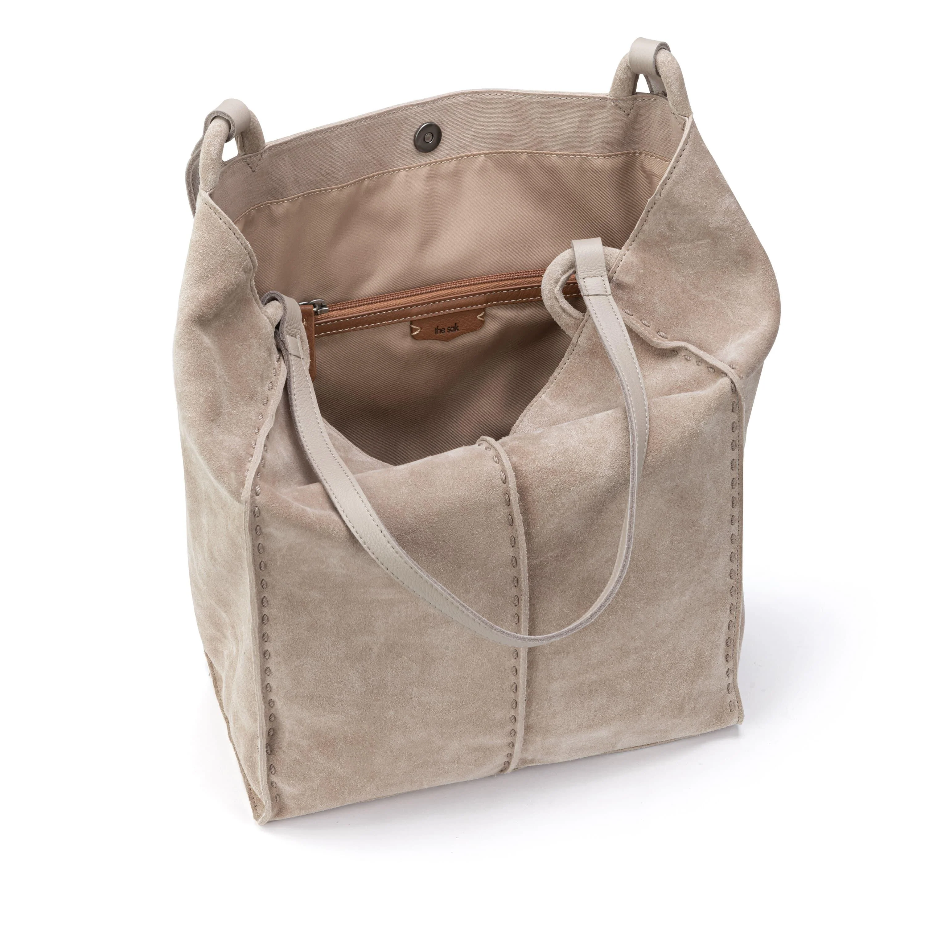 Los Feliz Tall Tote - Leather - Sand Suede - Image 3
