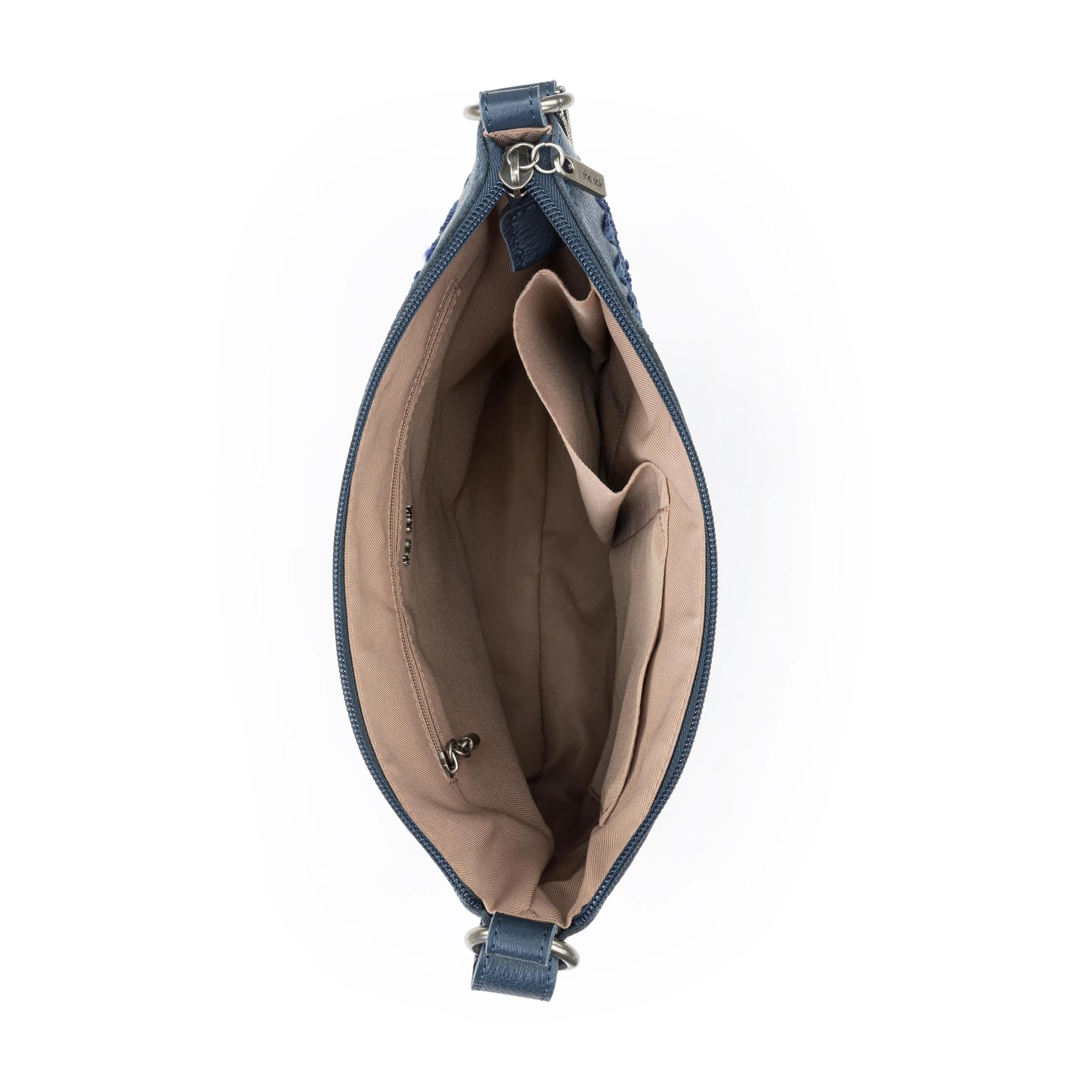 Lucia Crossbody - Hand Crochet - Denim Tonal Straw - Image 4
