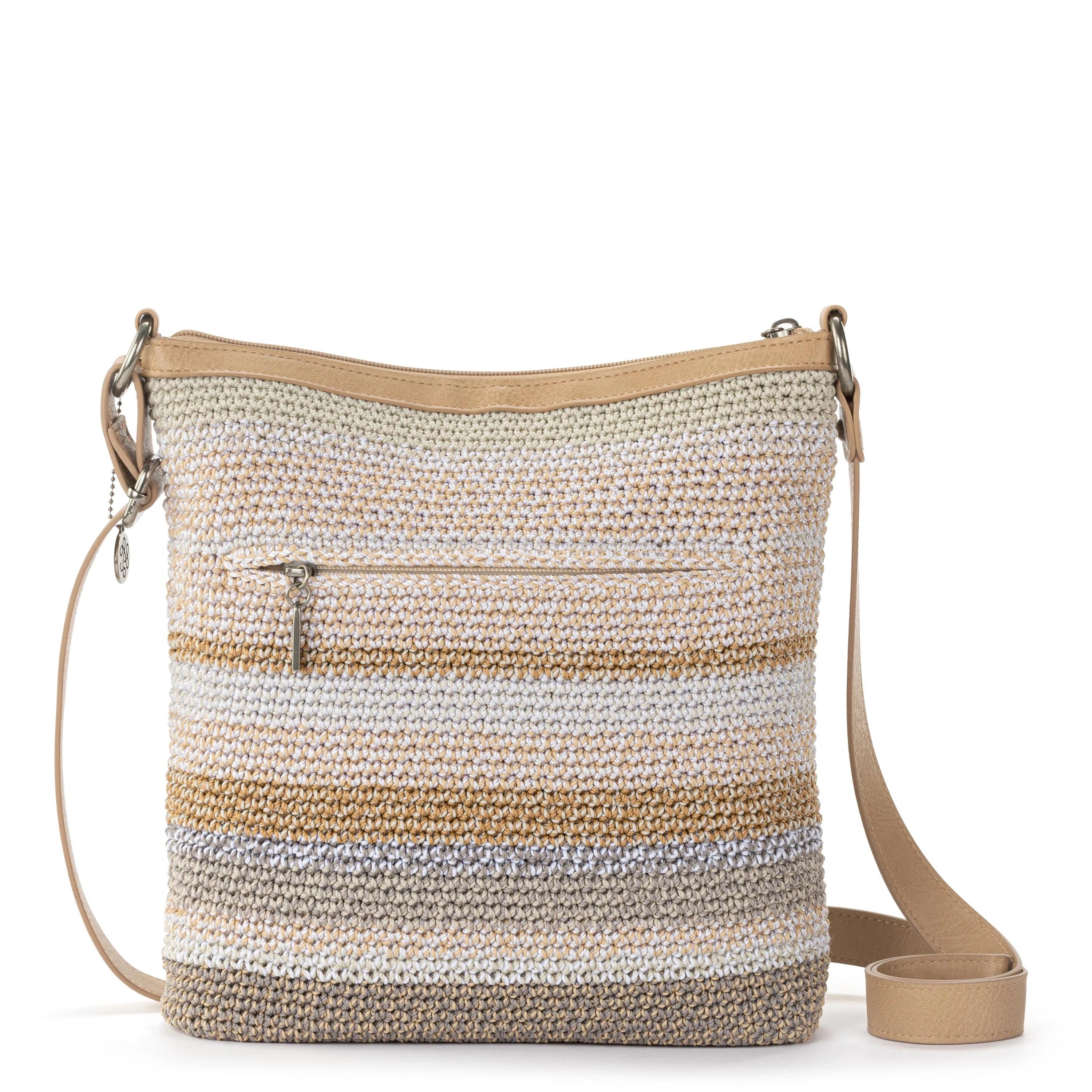 Lucia Crossbody - Hand Crochet - Sand Stripe - Image 6