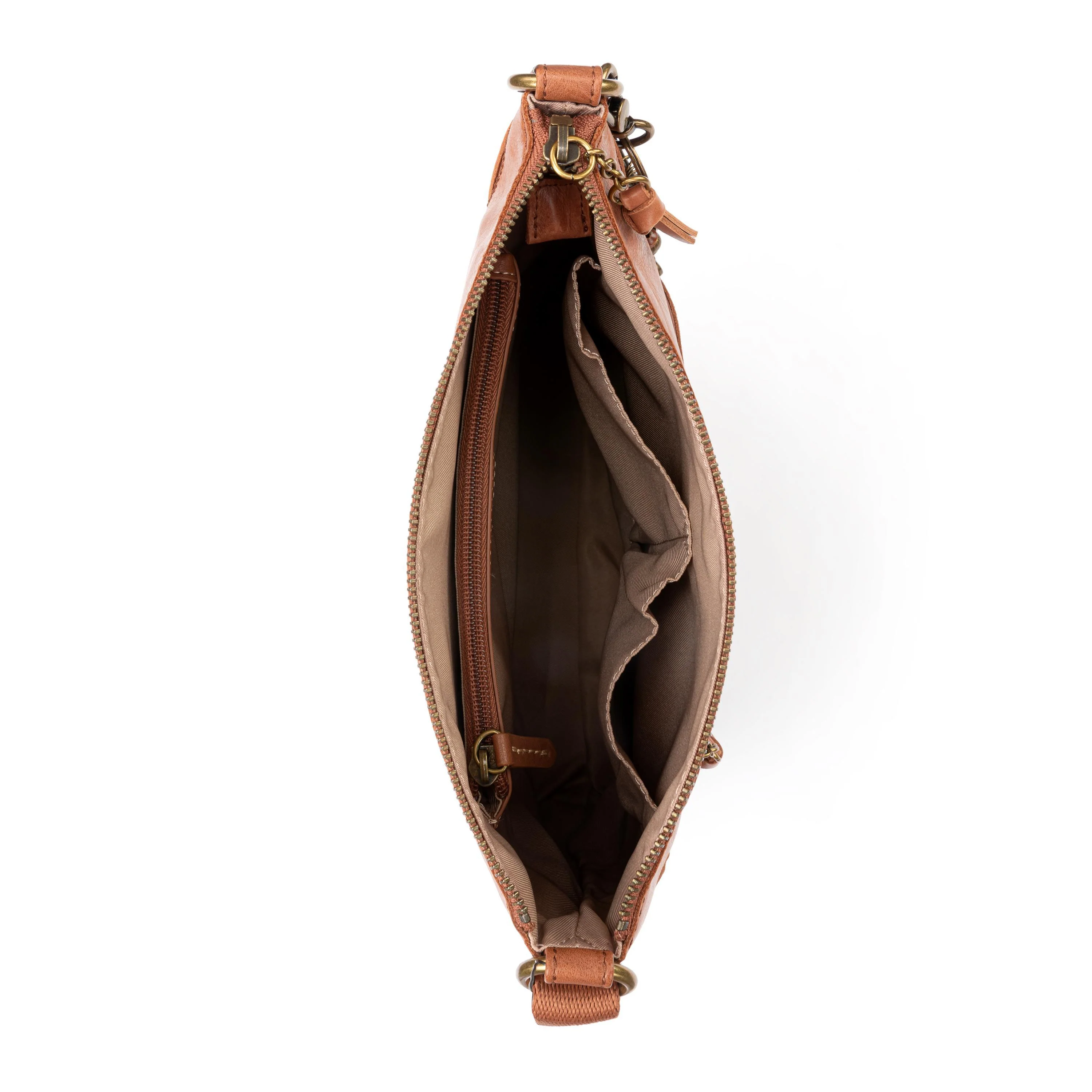 Lucia Crossbody - Leather - Tobacco Floral Embossed - Image 5