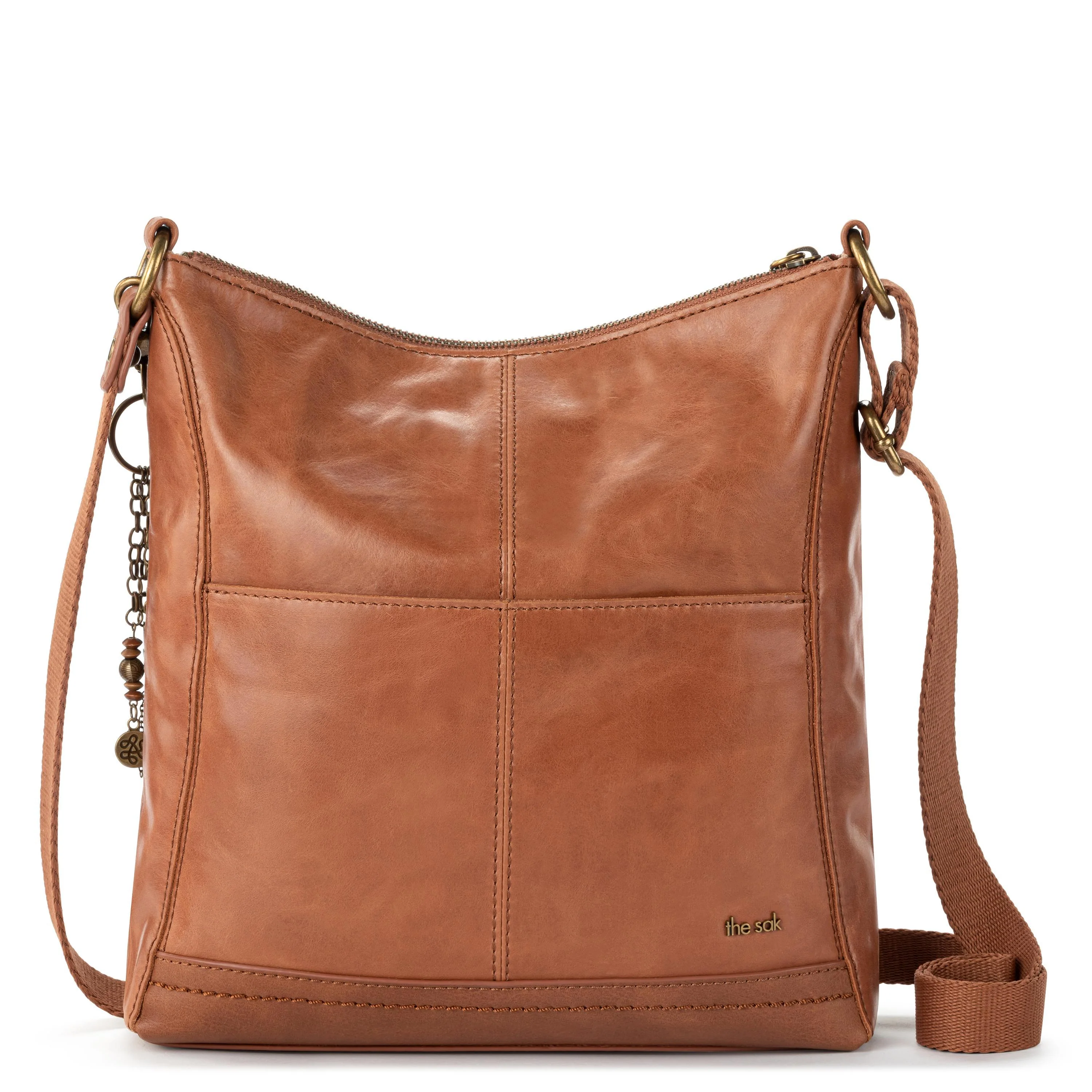 Lucia Crossbody - Leather - Tobacco Floral Embossed - Image 6