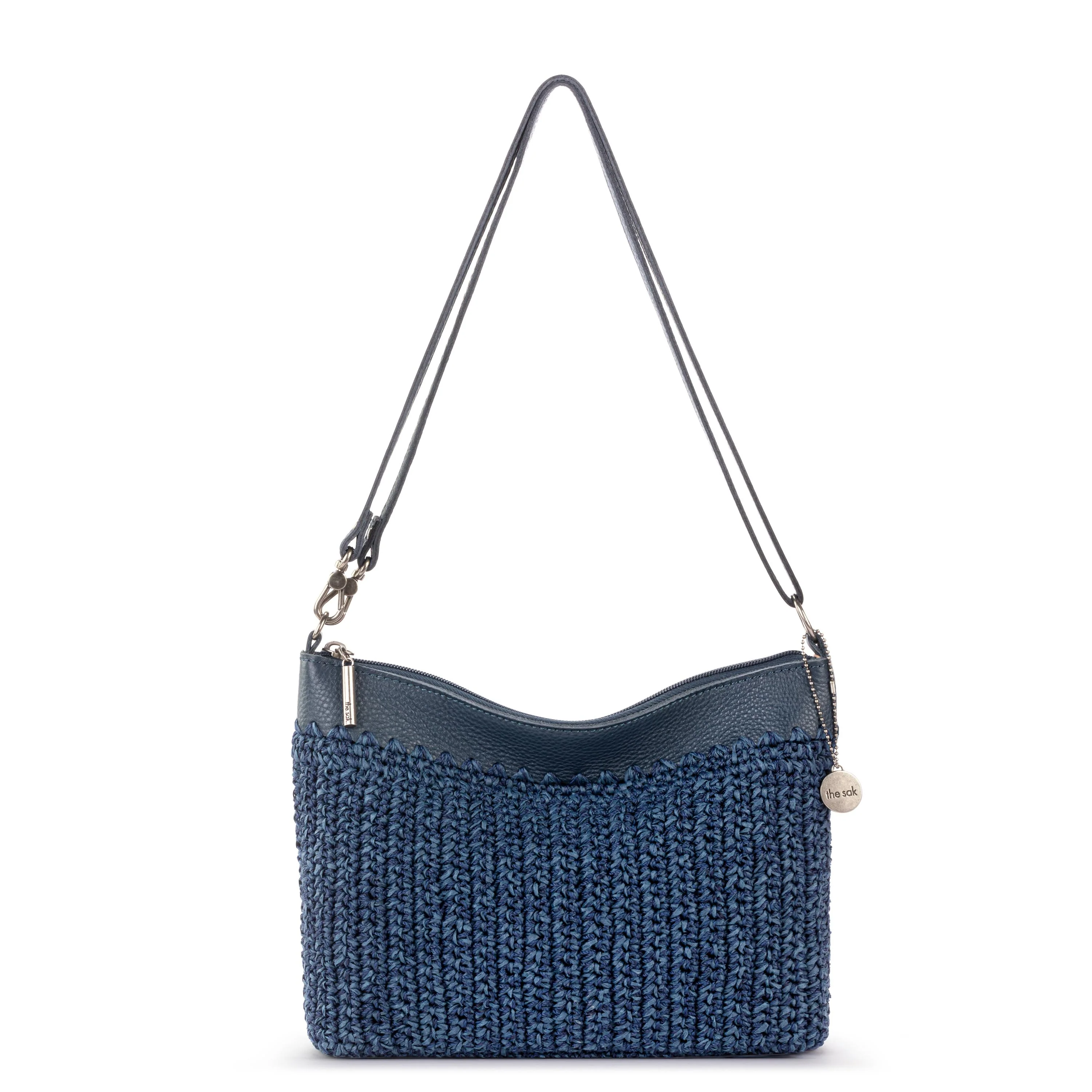 Lumi Crossbody - Hand Crochet - Denim Tonal Straw