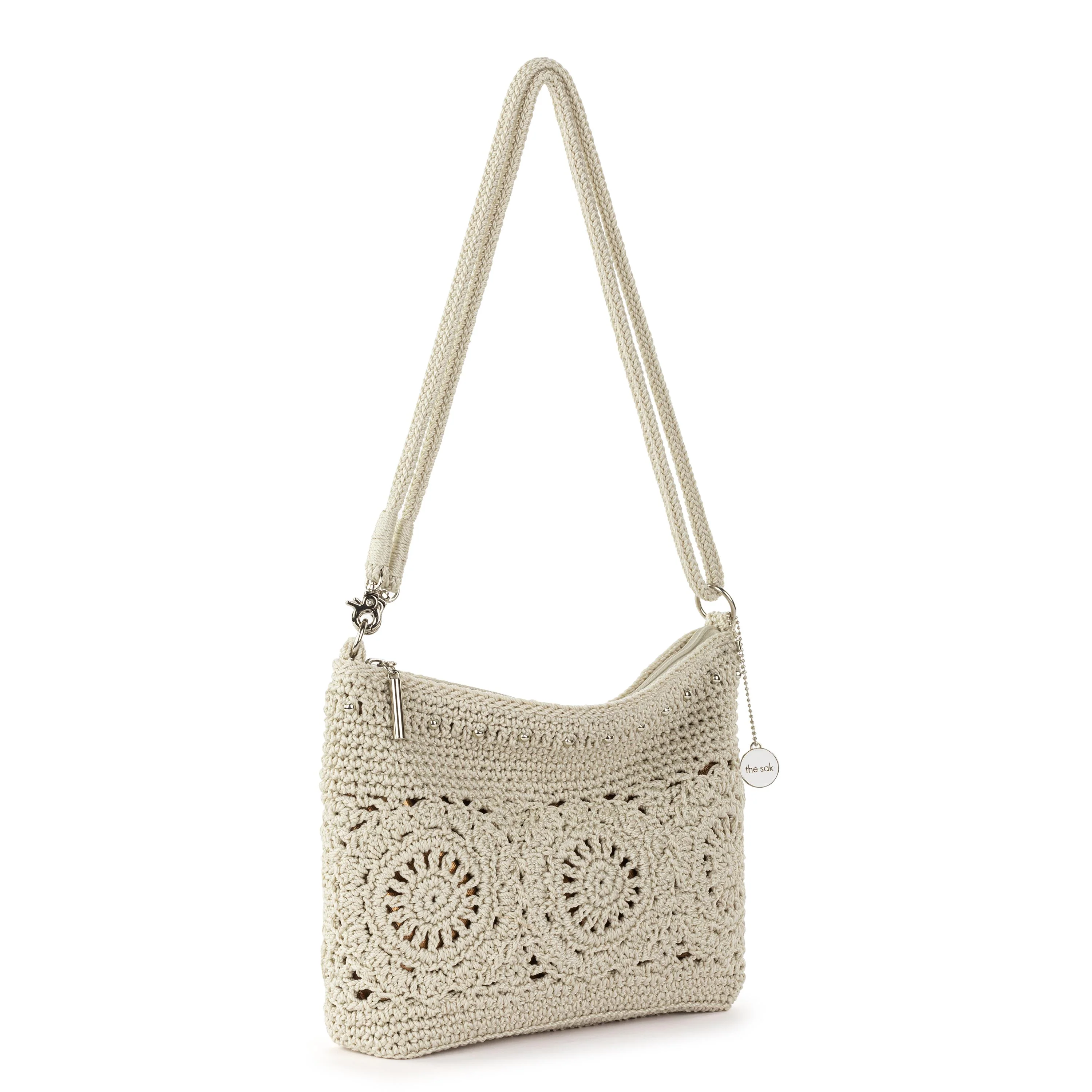 Lumi Crossbody - Hand Crochet - Natural Medallion - Image 3
