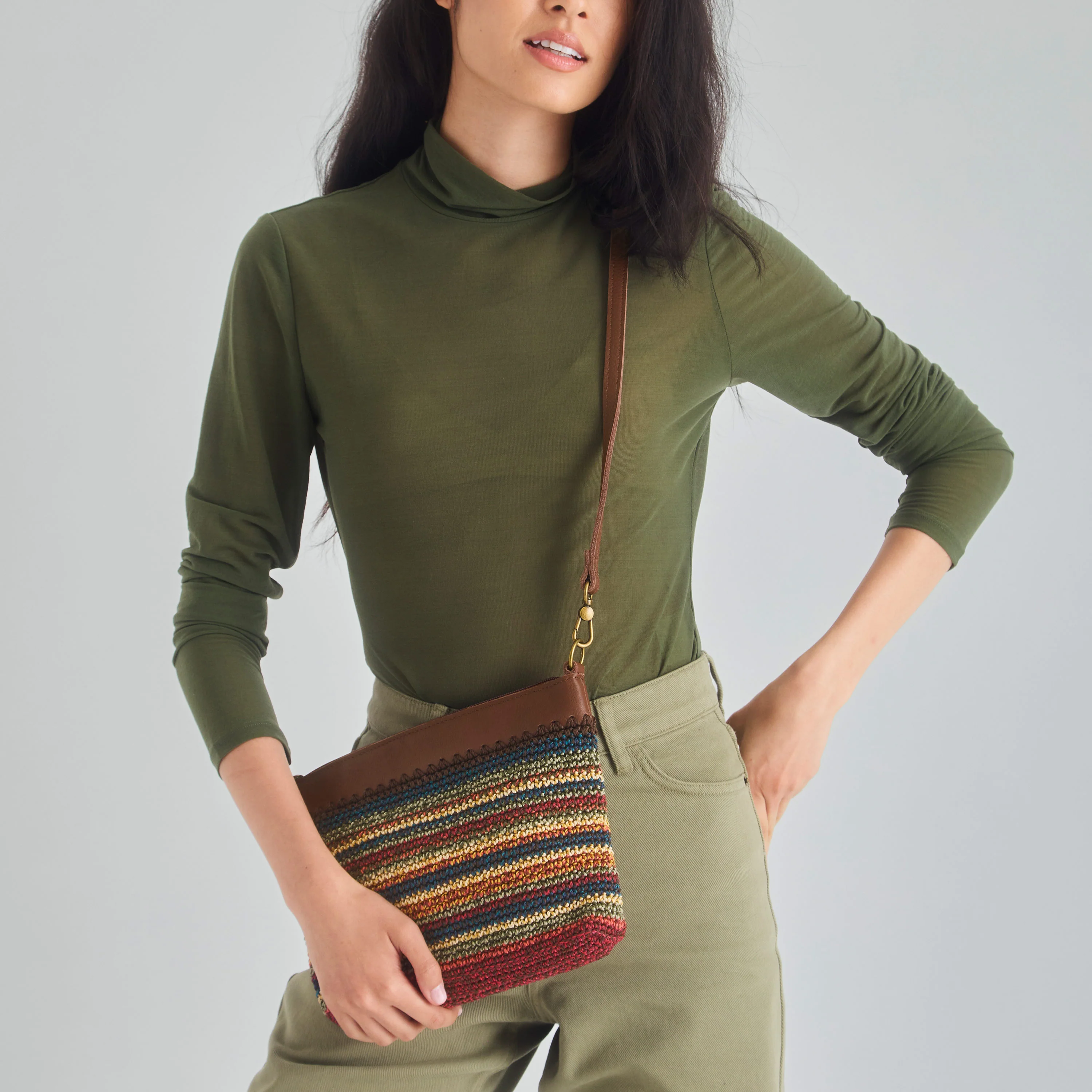 Lumi Crossbody - Hand Crochet - Woodland Stripe - Image 2