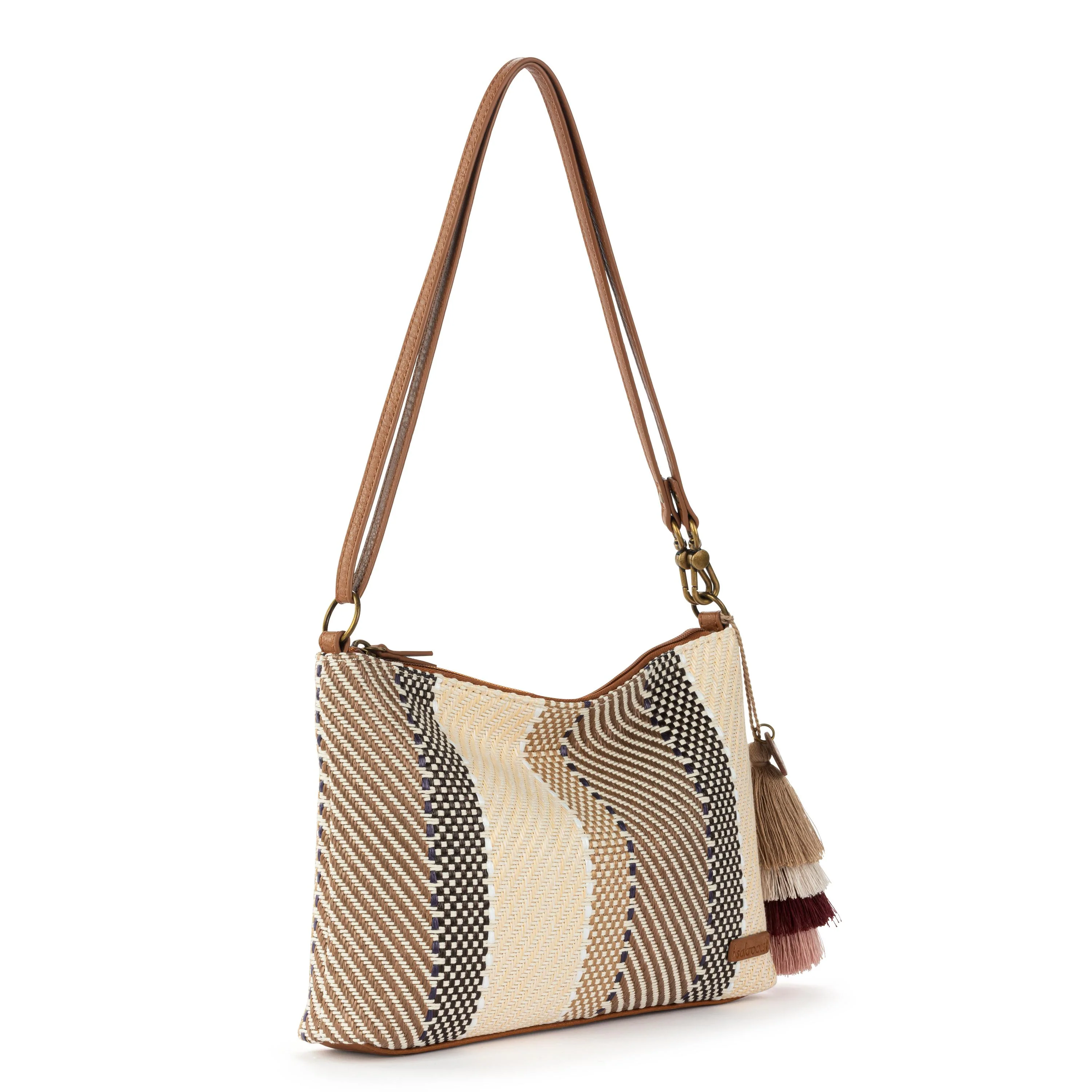 Lumi Crossbody - Straw - Tobacco Batik Woven - Image 3