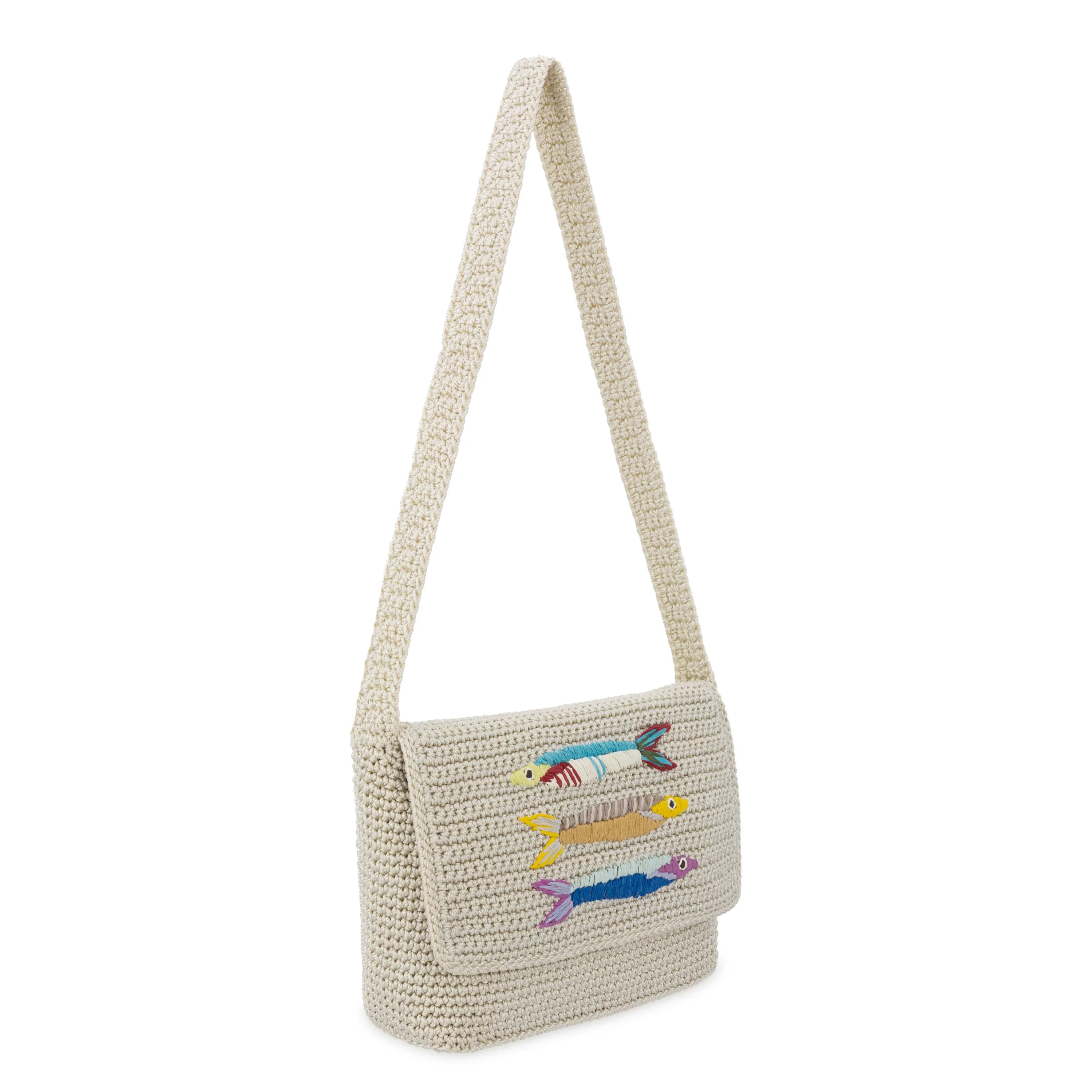 Marlow Flap Shoulder Bag - Hand Crochet - Sardines - Image 3