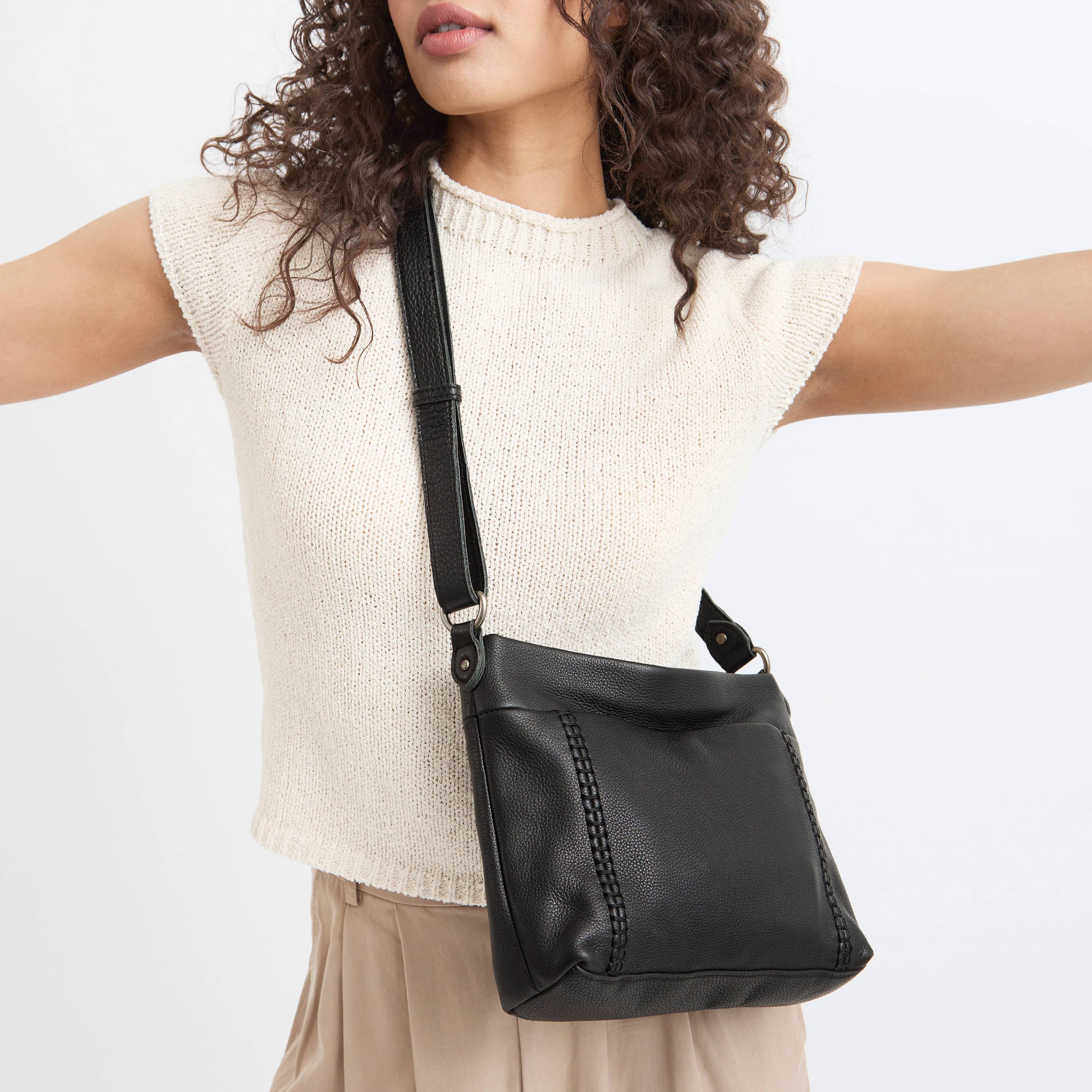 Melrose Crossbody - Leather - Black - Image 6