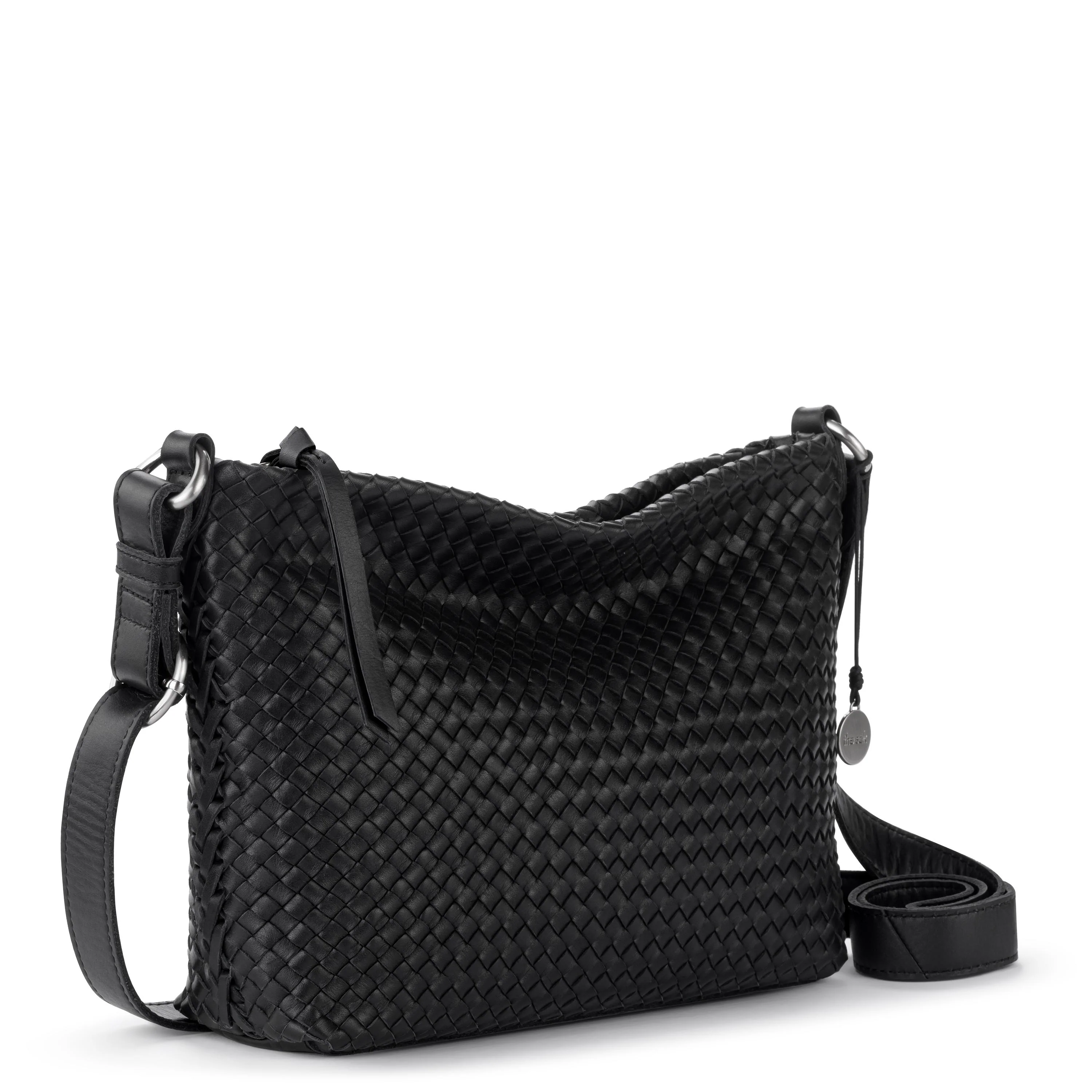 Melrose Crossbody - Leather - Black Woven - Image 3