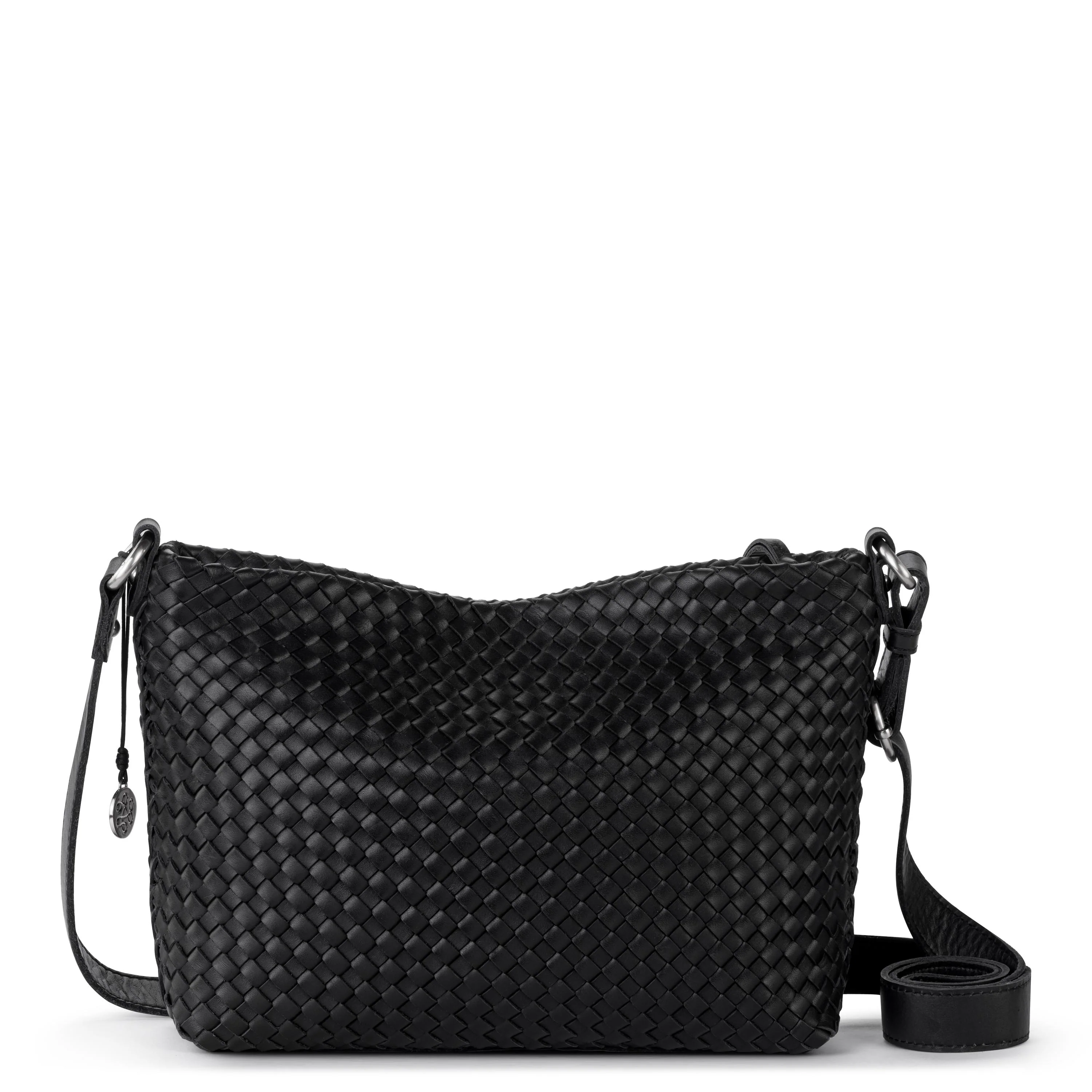 Melrose Crossbody - Leather - Black Woven - Image 5