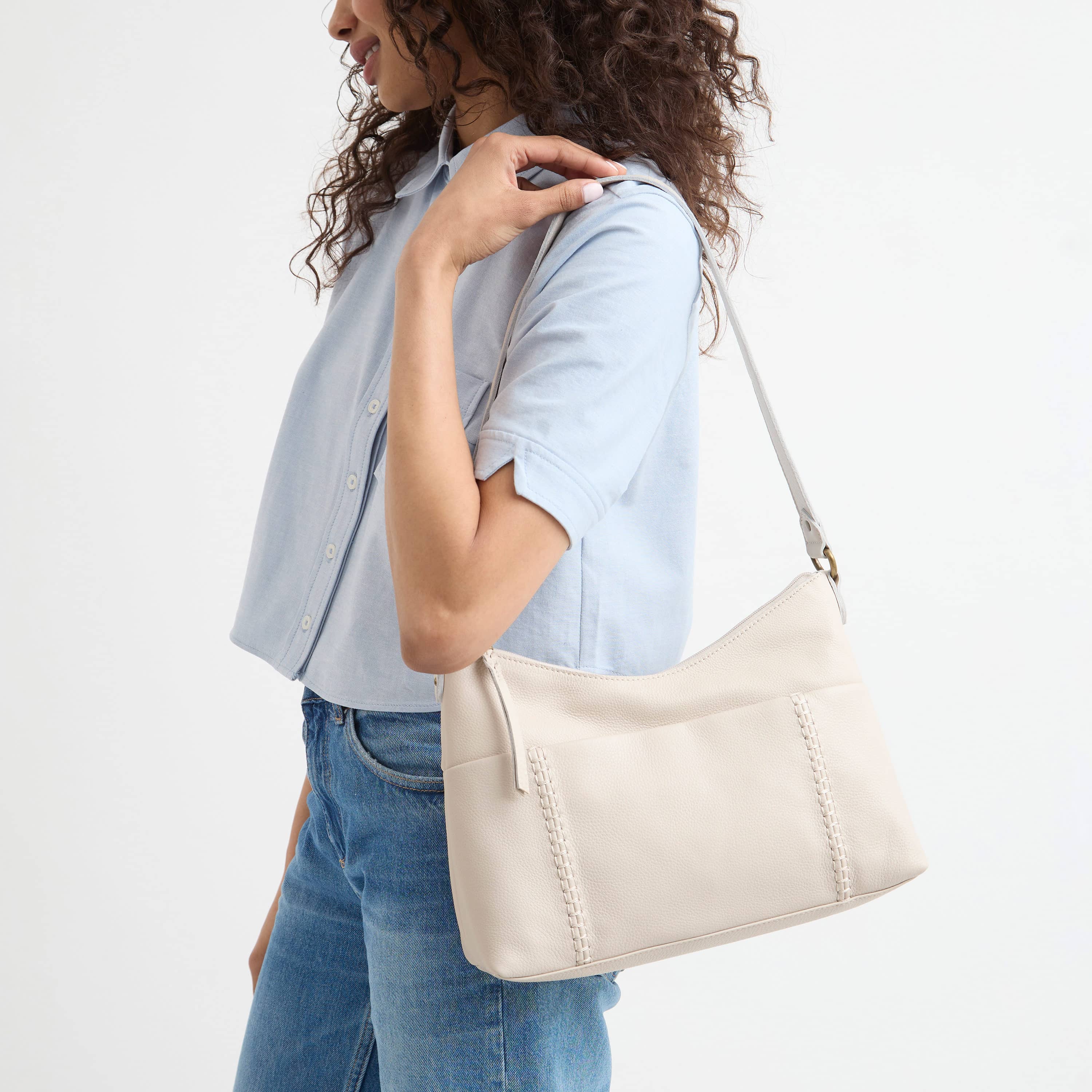 Melrose Shoulder Bag - Leather - Stone - Image 2