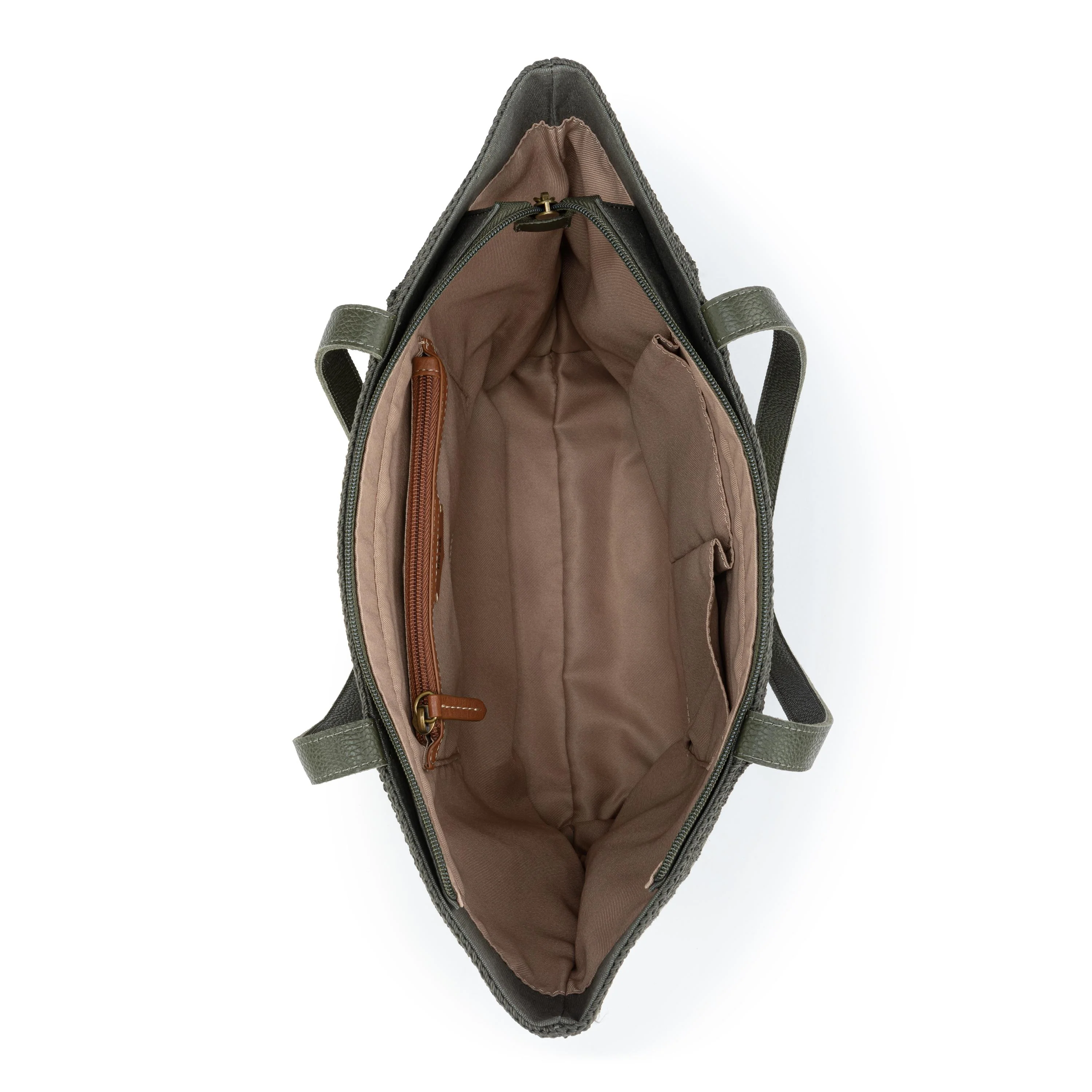 Metro Tote - Leather - Moss Suede Patch - Image 3