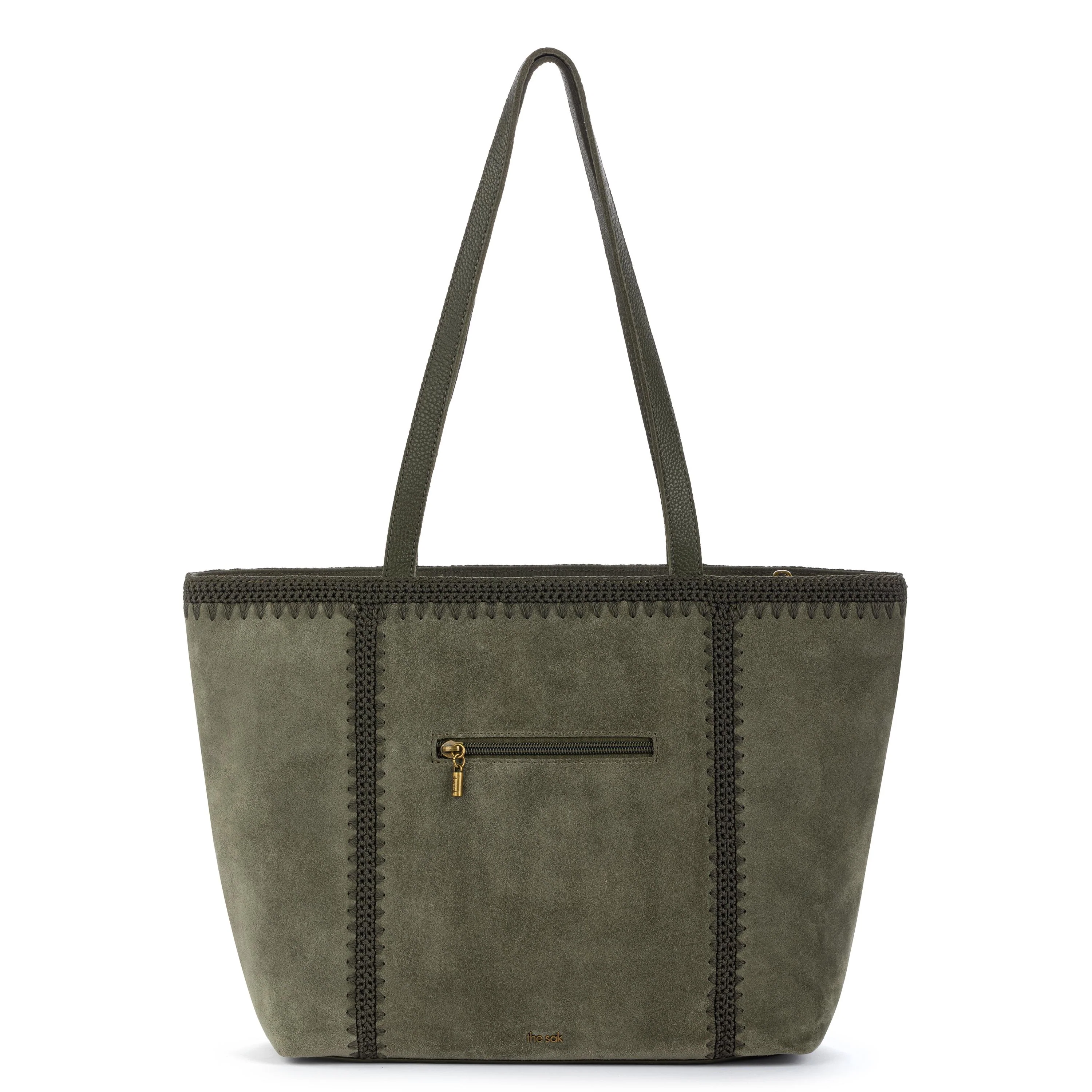 Metro Tote - Leather - Moss Suede Patch - Image 4