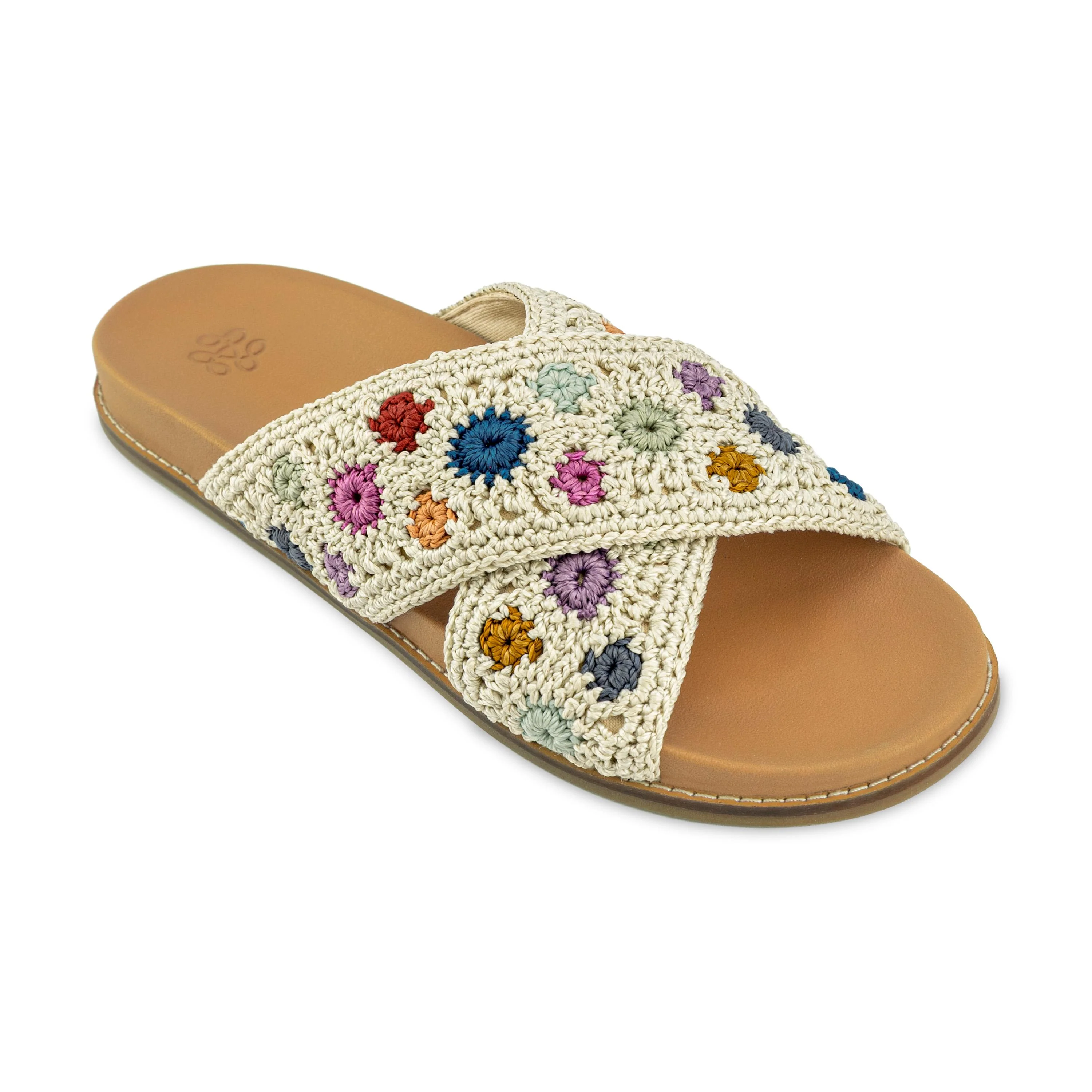 Penelope Sandal - Hand Crochet - Natural Multi Flowers - Image 2