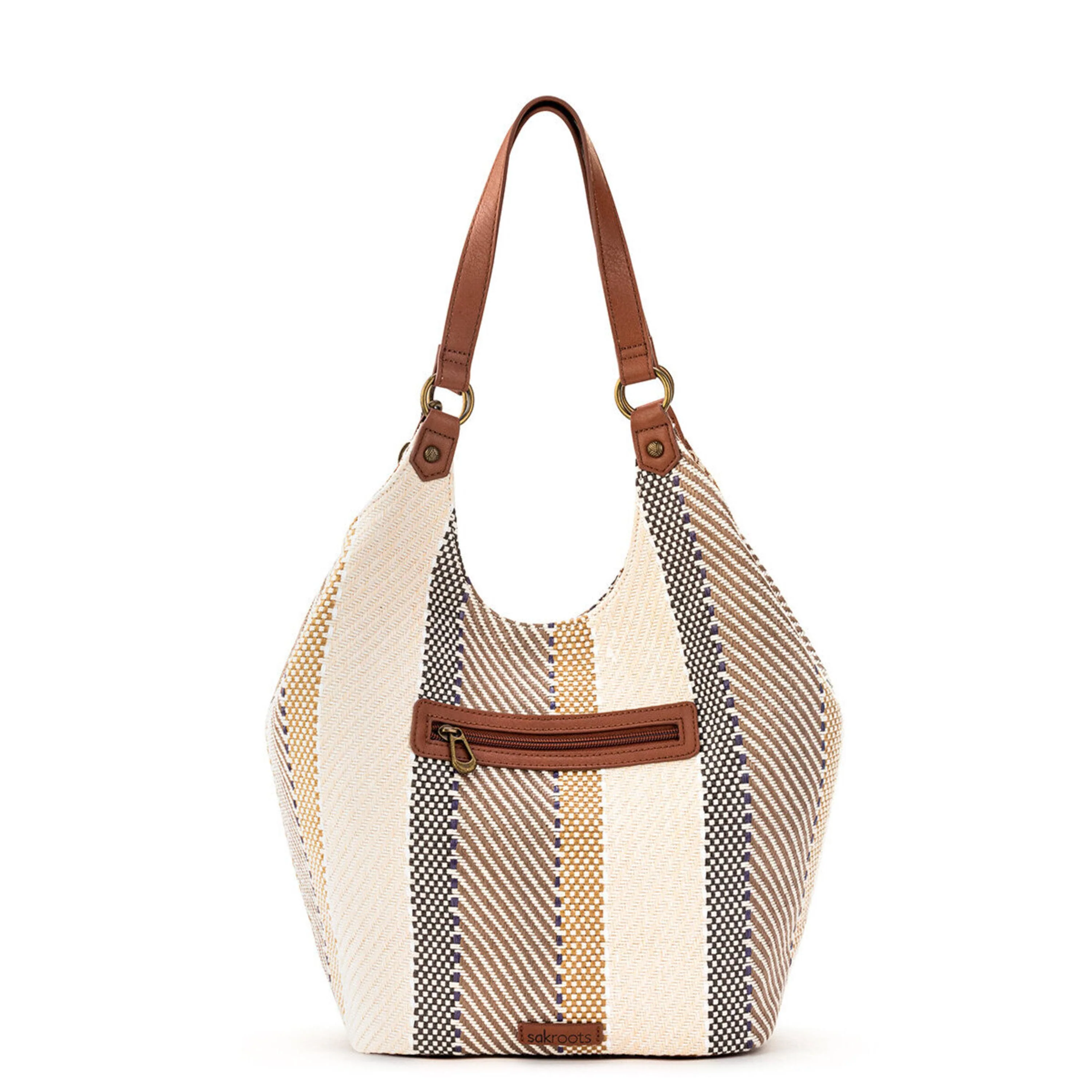 Roma Shopper - Straw - Tobacco Batik World Woven - Image 4