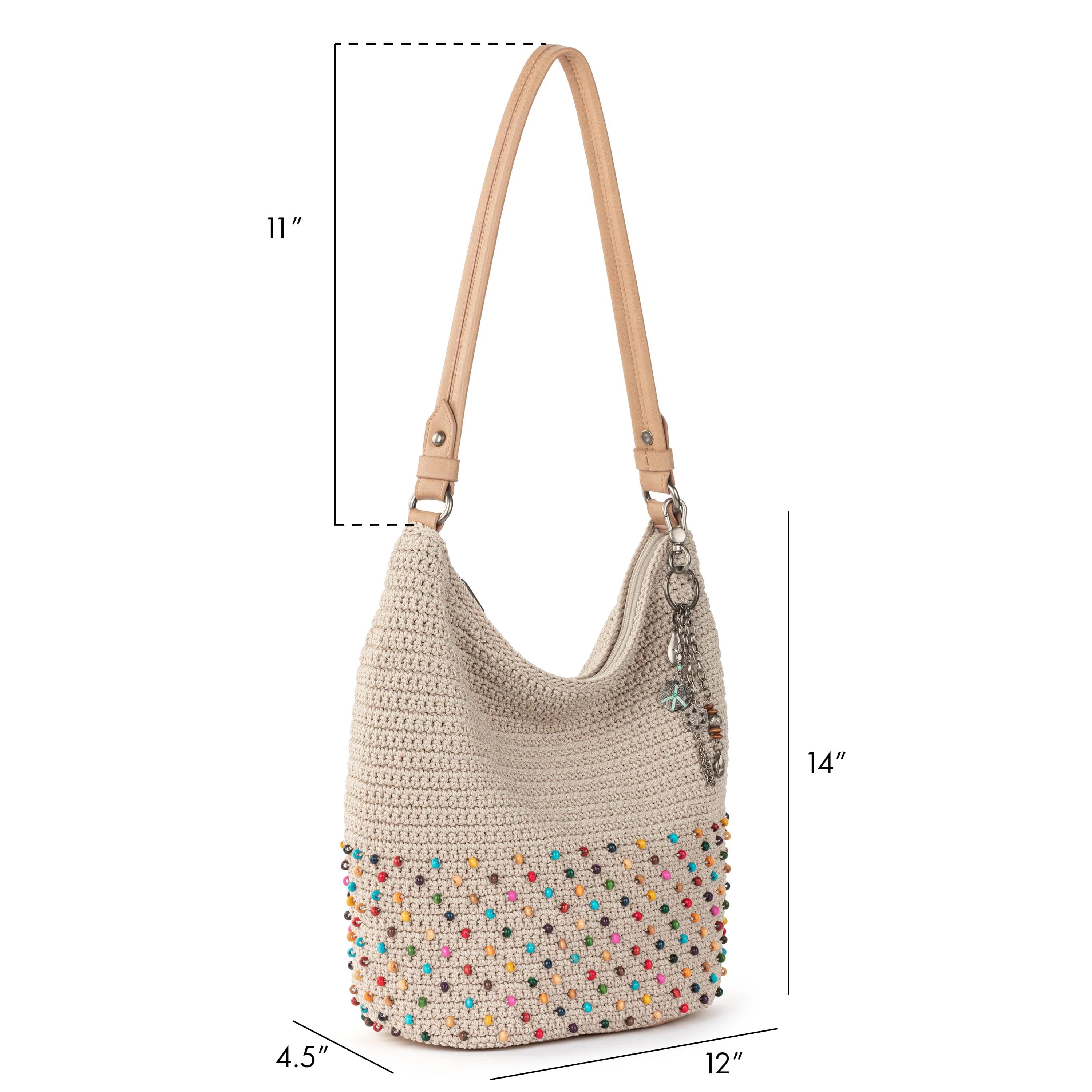 Sequoia Hobo - Hand Crochet - Ecru Multi Beads - Image 6
