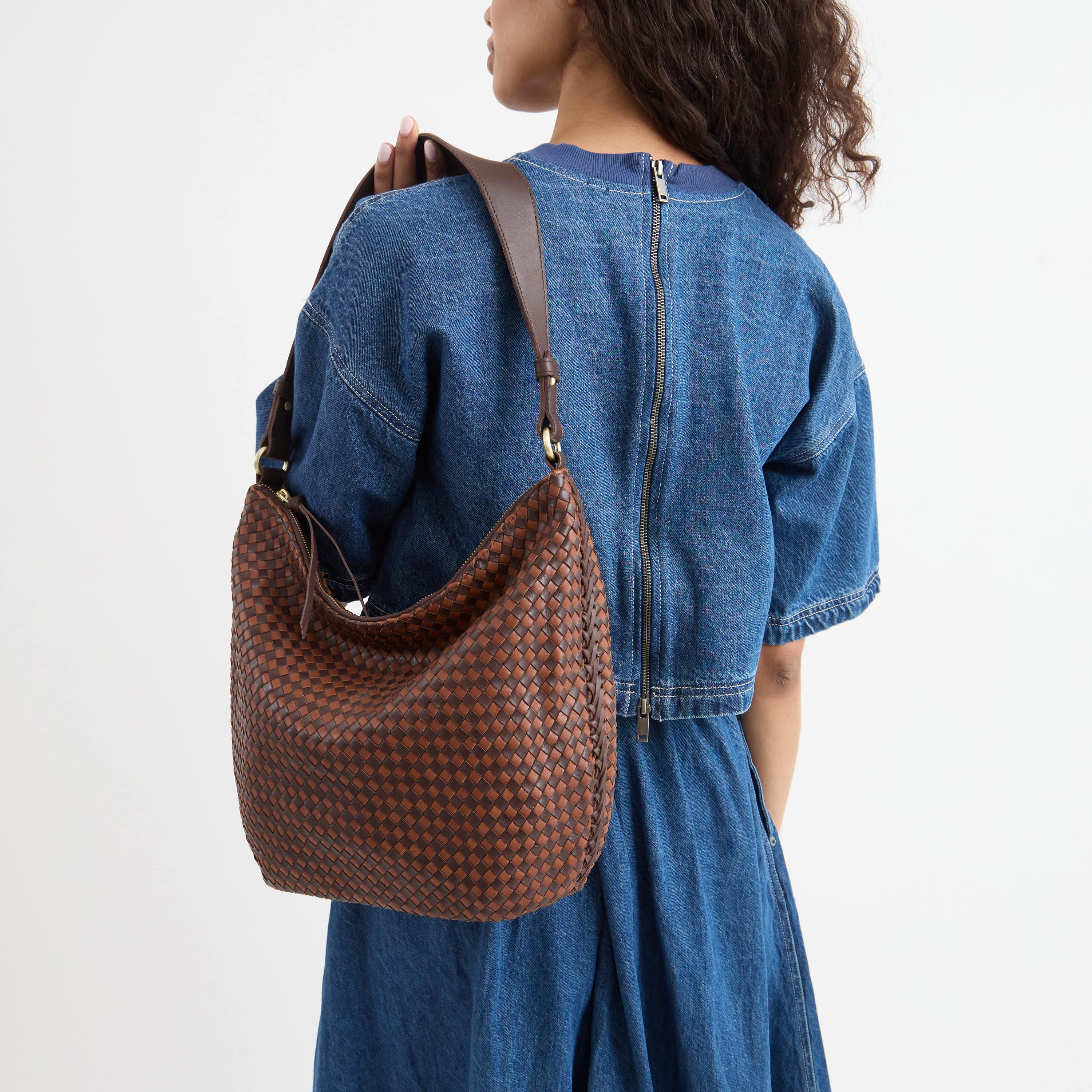 Sequoia Hobo - Leather - Woven Mahogany Cognac - Image 5
