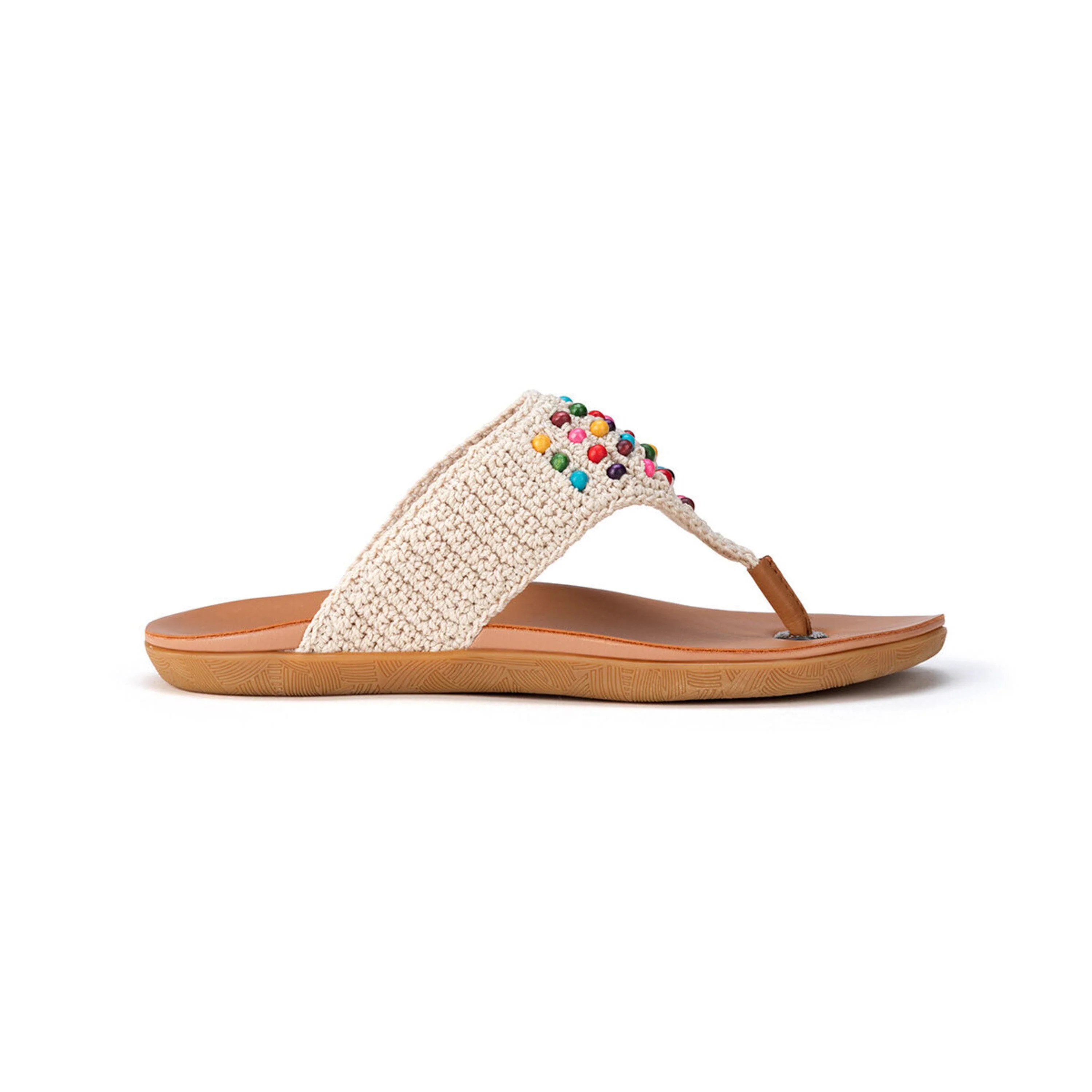 Shana Sandal - Hand Crochet - Ecru Multi Beads - Image 3