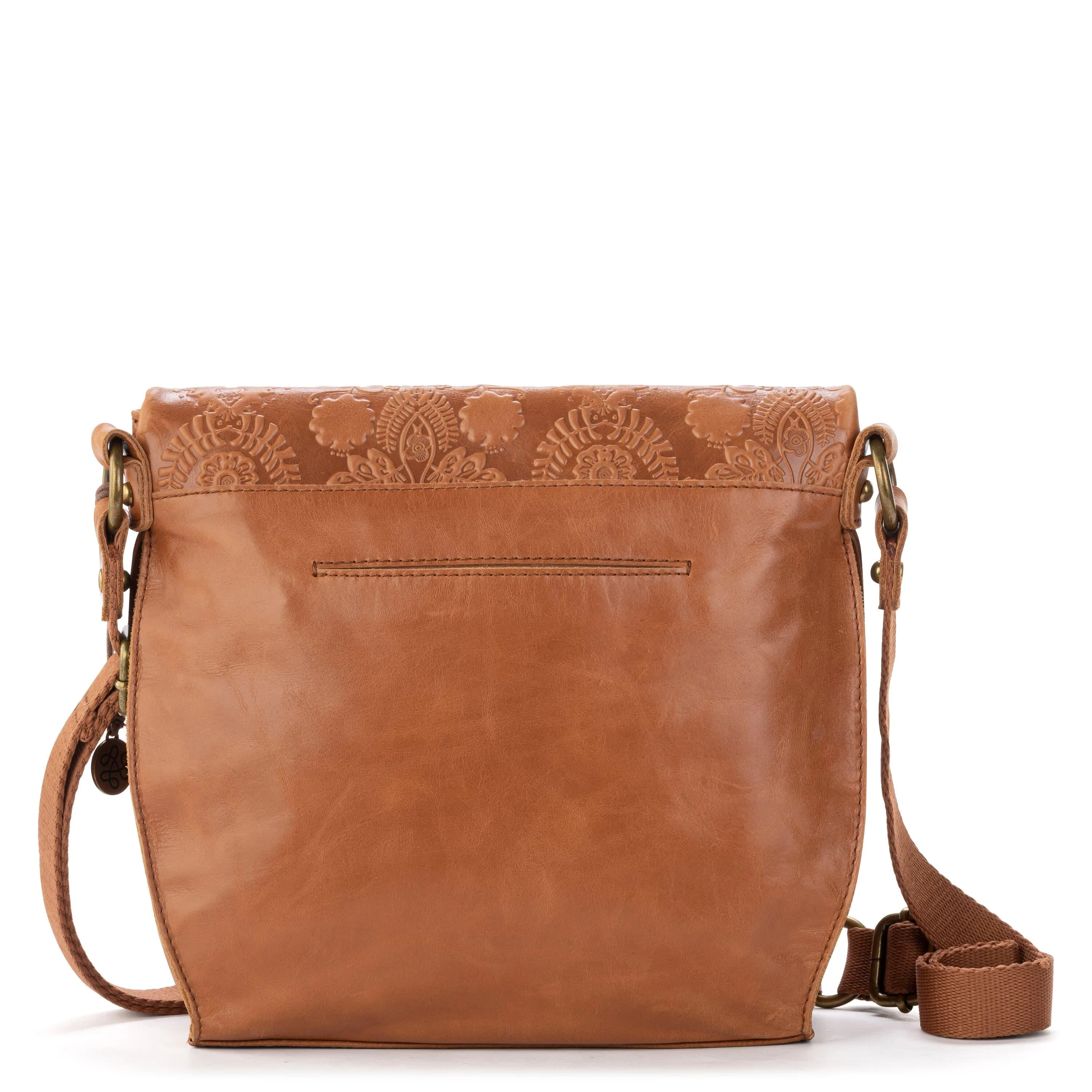 Silverlake Flap Crossbody - Leather - Tobacco Floral Embossed - Image 6