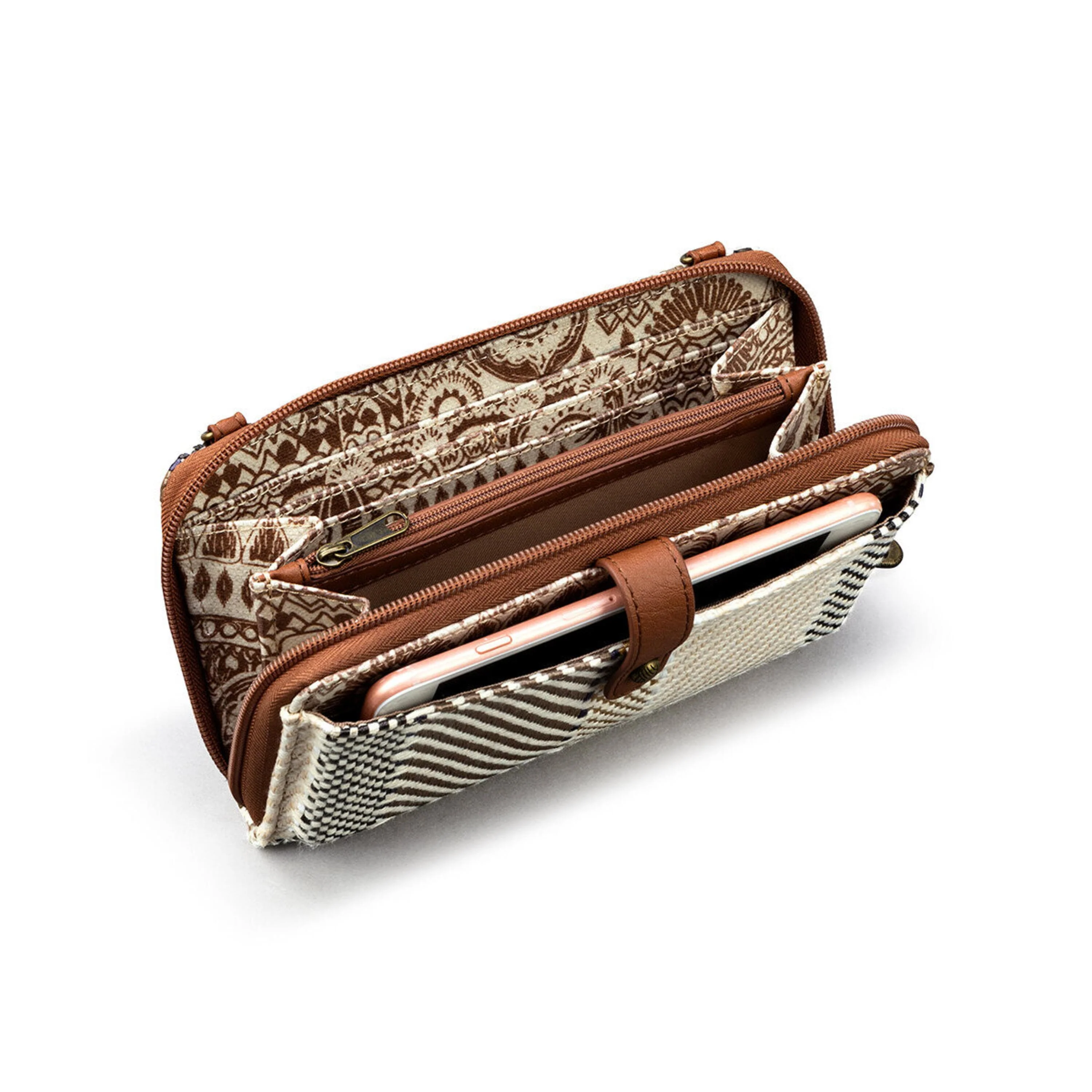 Smartphone Wallet - Straw - Tobacco Batik World Woven - Image 3