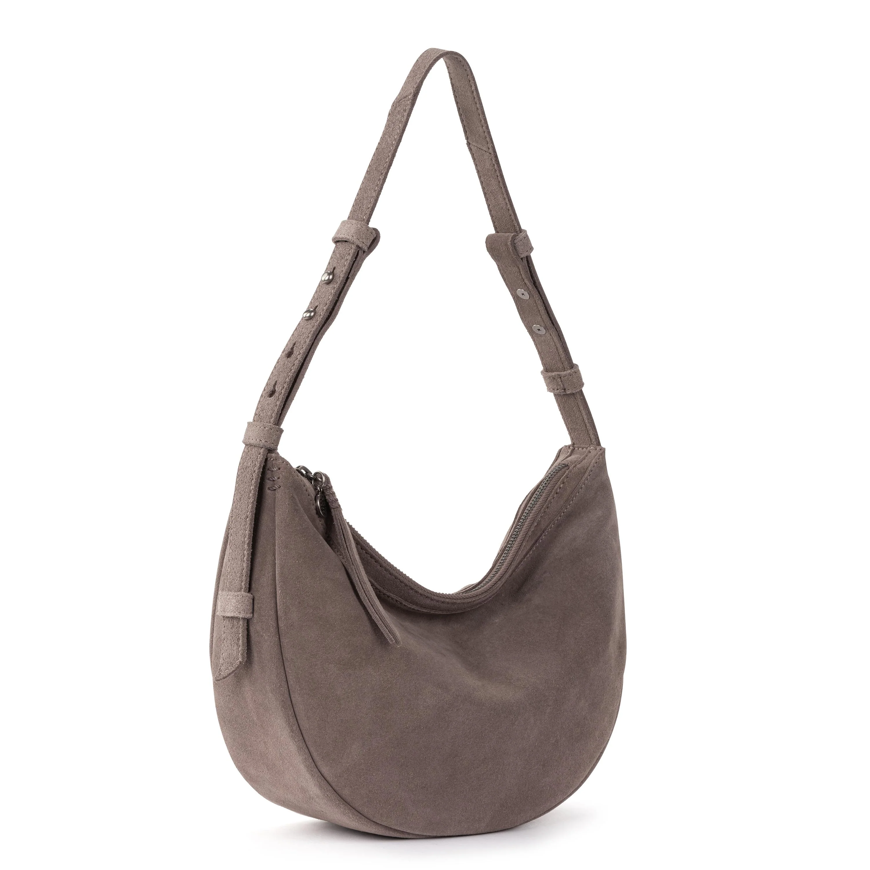 Tess Shoulder Bag - Leather - Mushroom Suede - Image 3