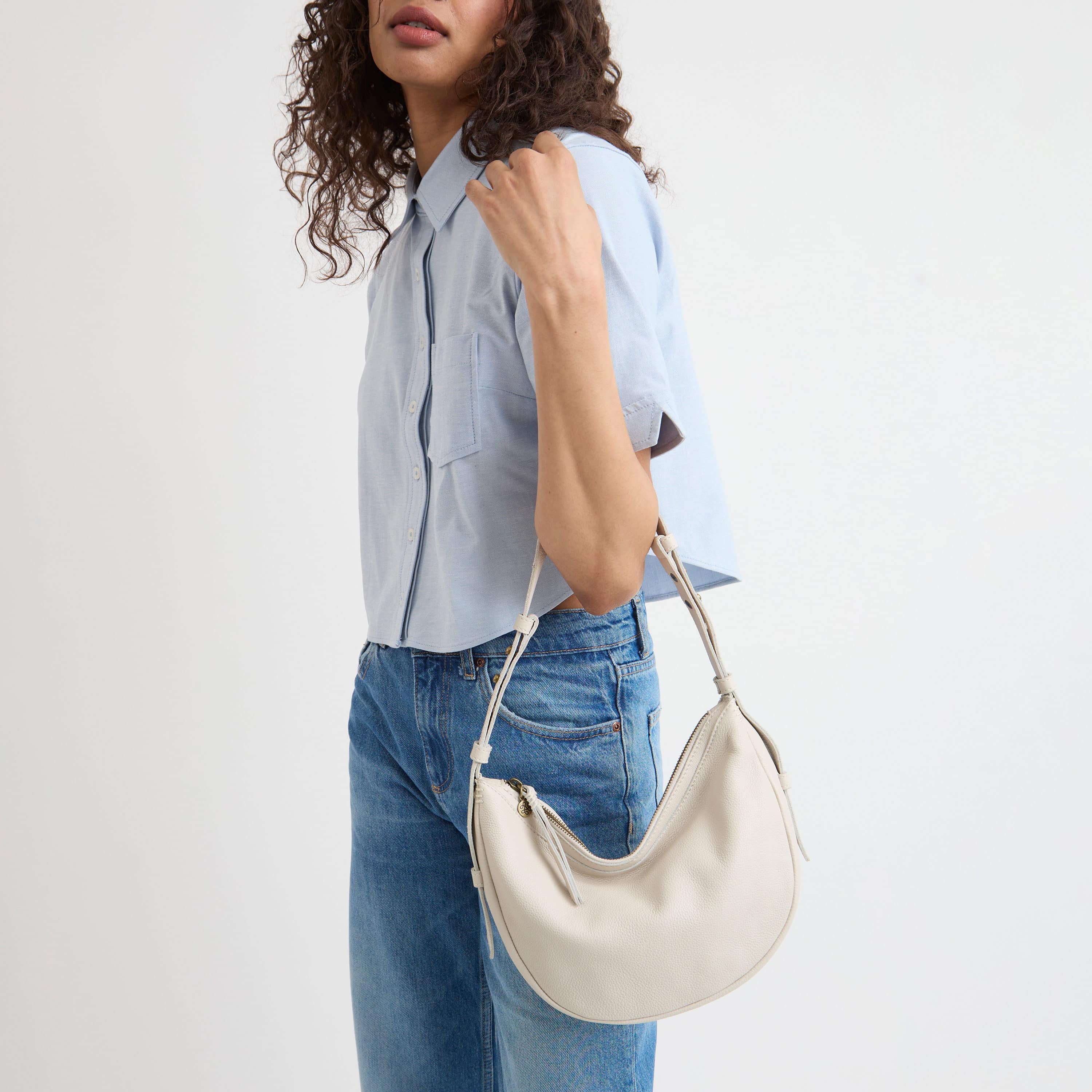 Tess Shoulder Bag - Leather - Stone - Image 5