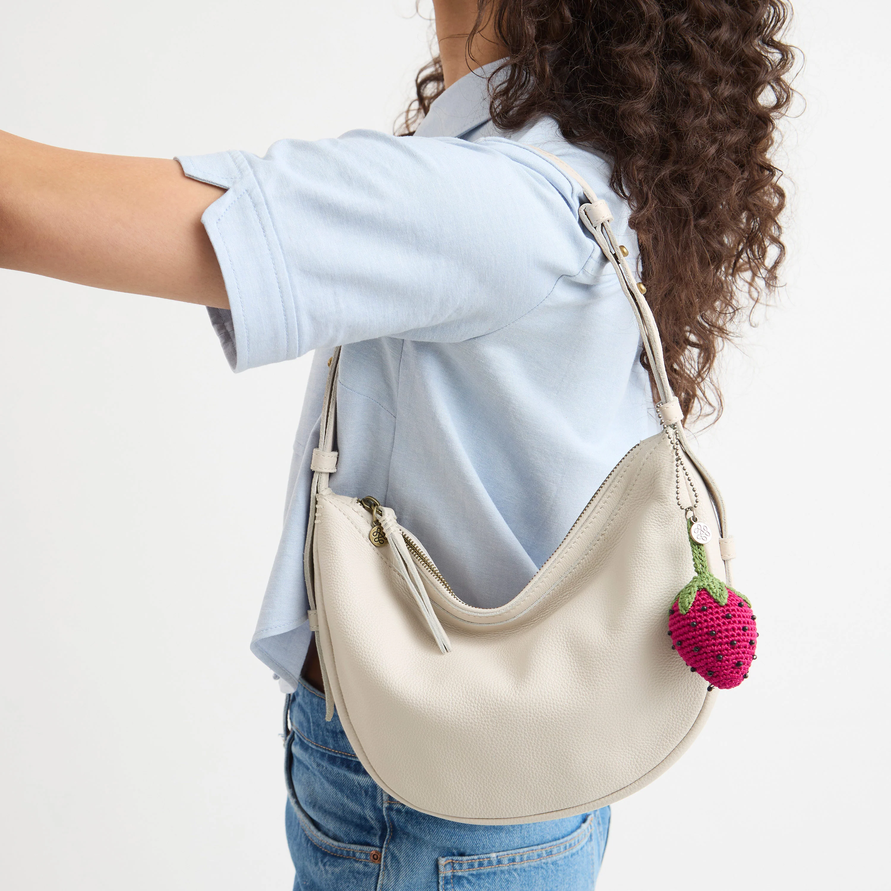 Tess Shoulder Bag - Leather - Stone - Image 6