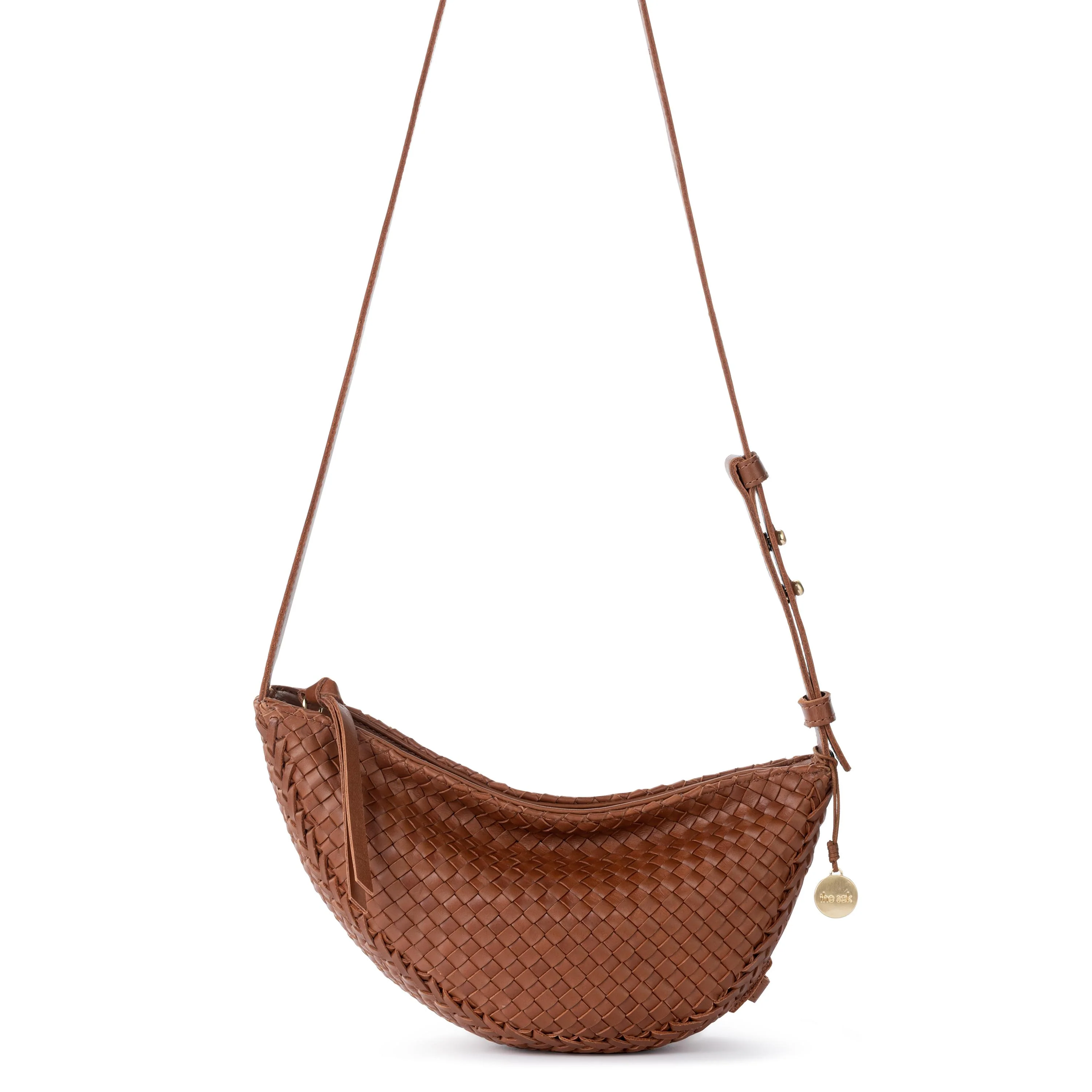 Tess Sling - Leather - Woven Cognac - Image 3
